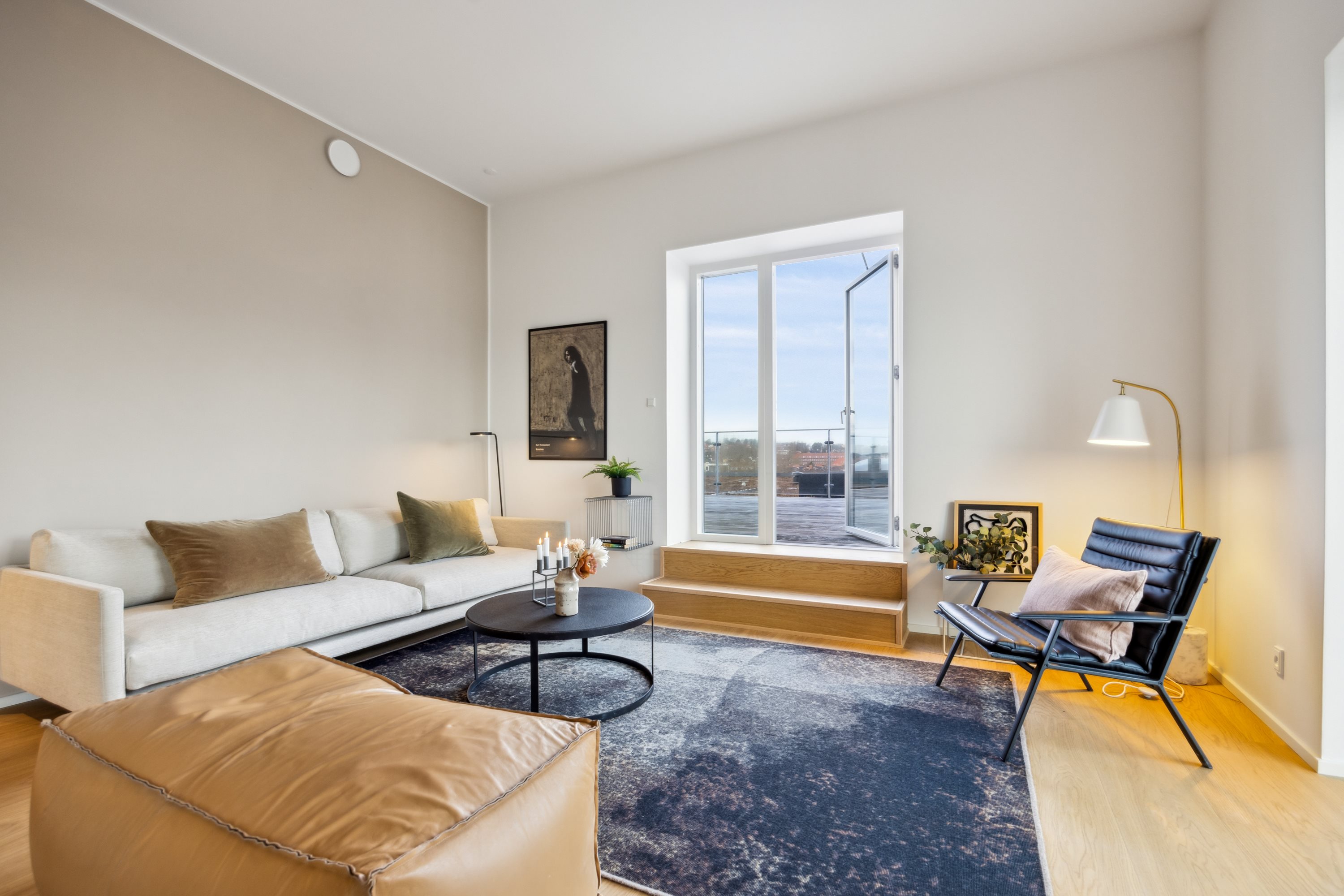 Fremhævet stue billede i fuldskærmstilstand. Billede af Stigsborg Brygge 161, 5. tv., 9400 Nørresundby