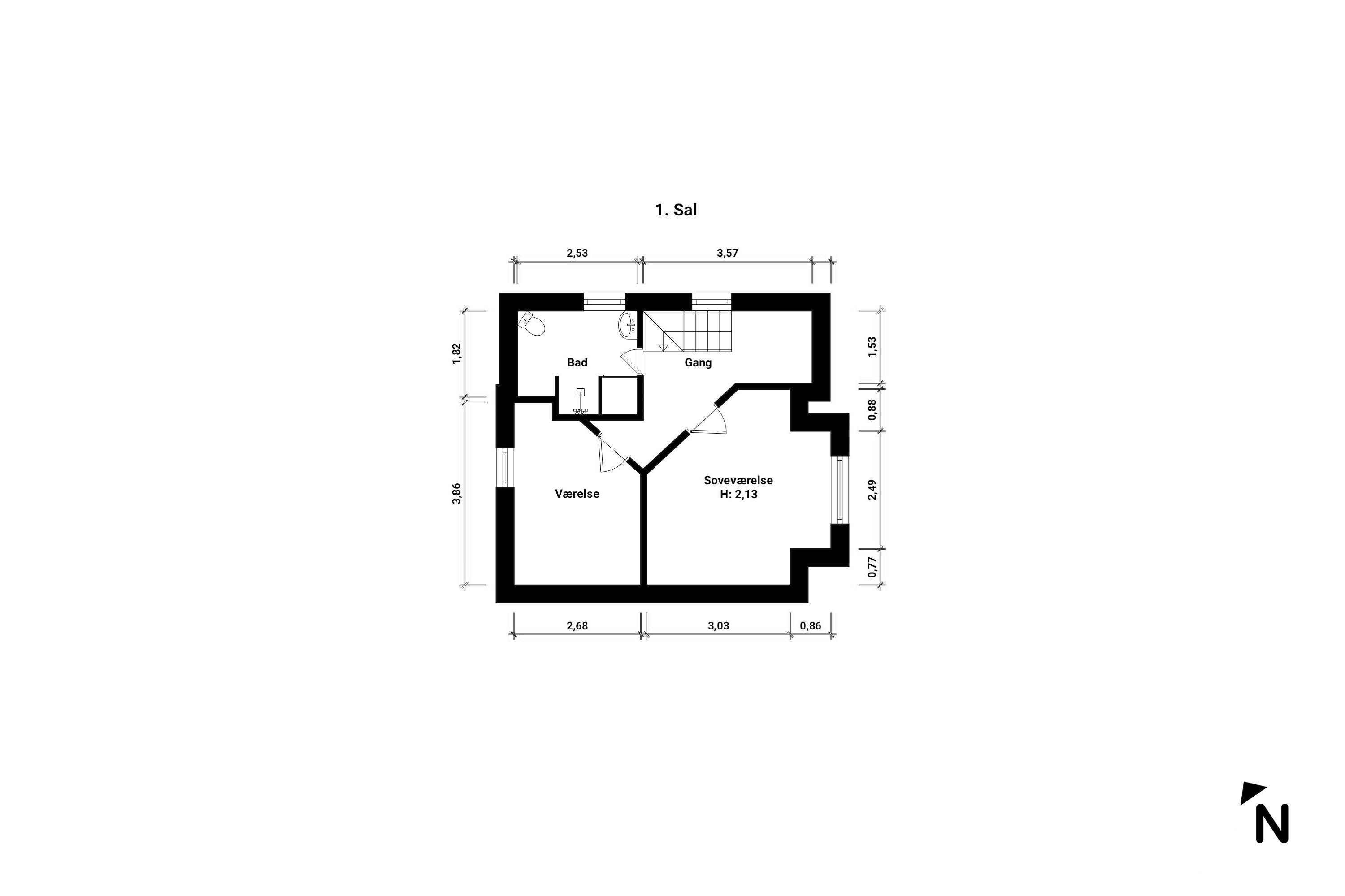 Plantegninger billede af Søvej 95, 4800 Nykøbing F