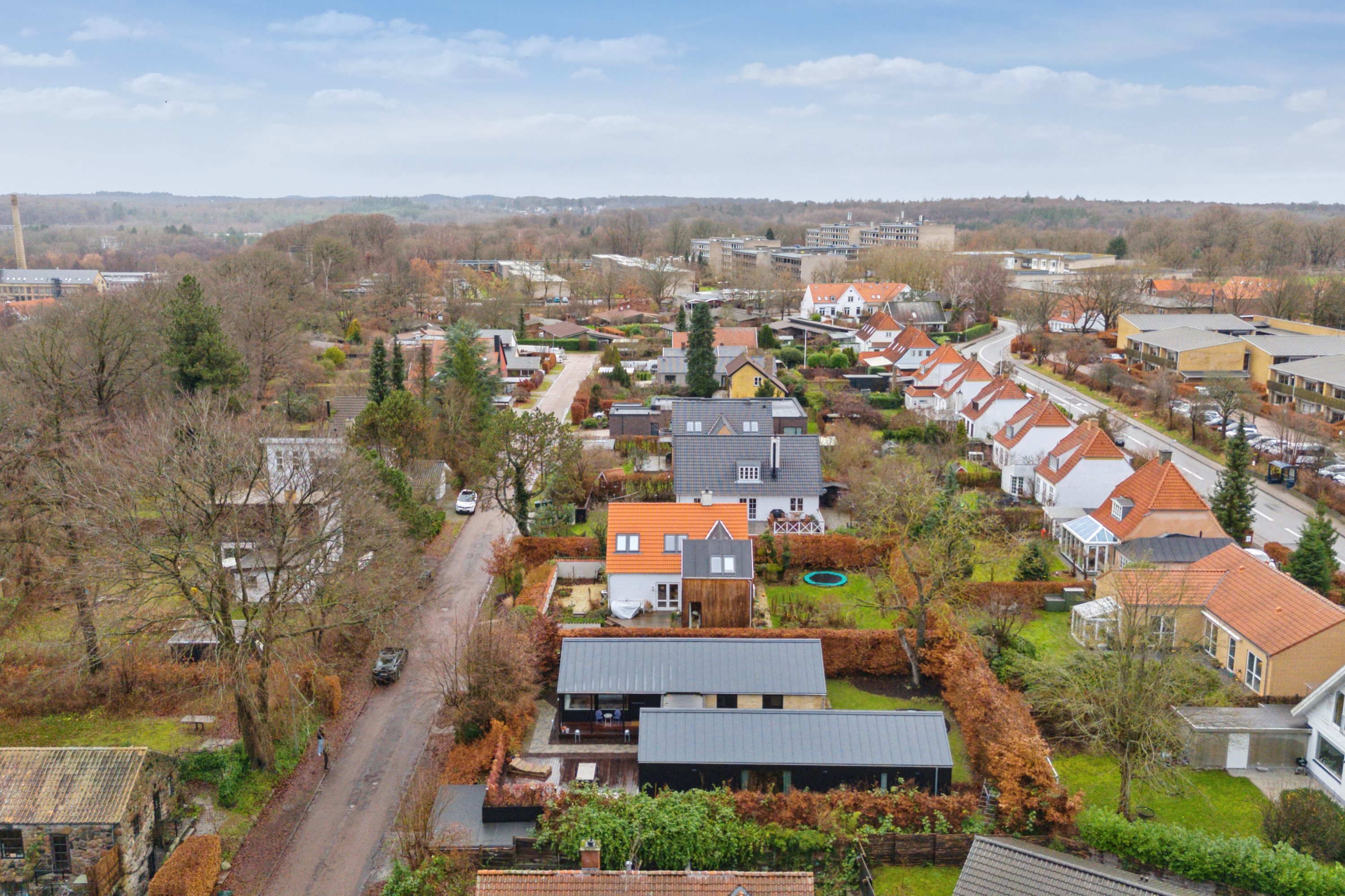 Miniaturebillede 2: luftfoto. Billede af Borrekrattet 4, 2800 Kongens Lyngby