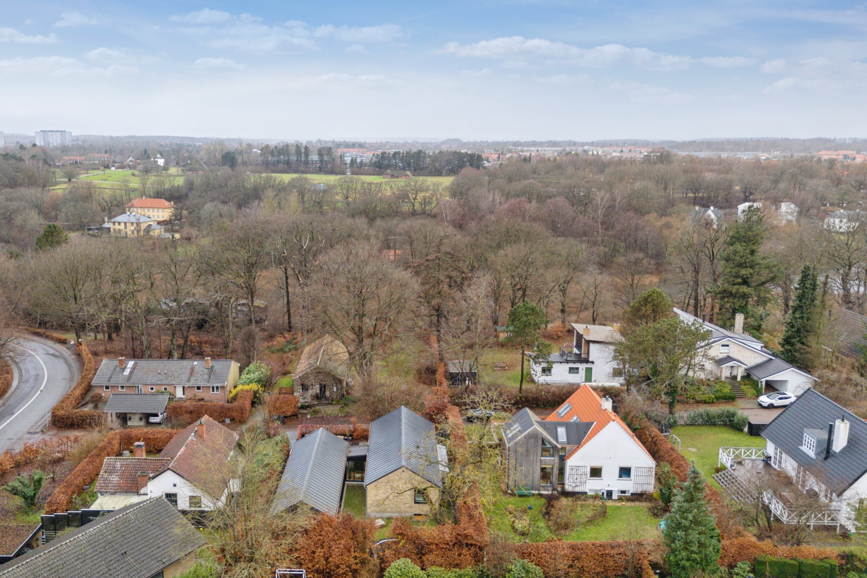 Miniaturebillede 1: luftfoto. Billede af Borrekrattet 4, 2800 Kongens Lyngby
