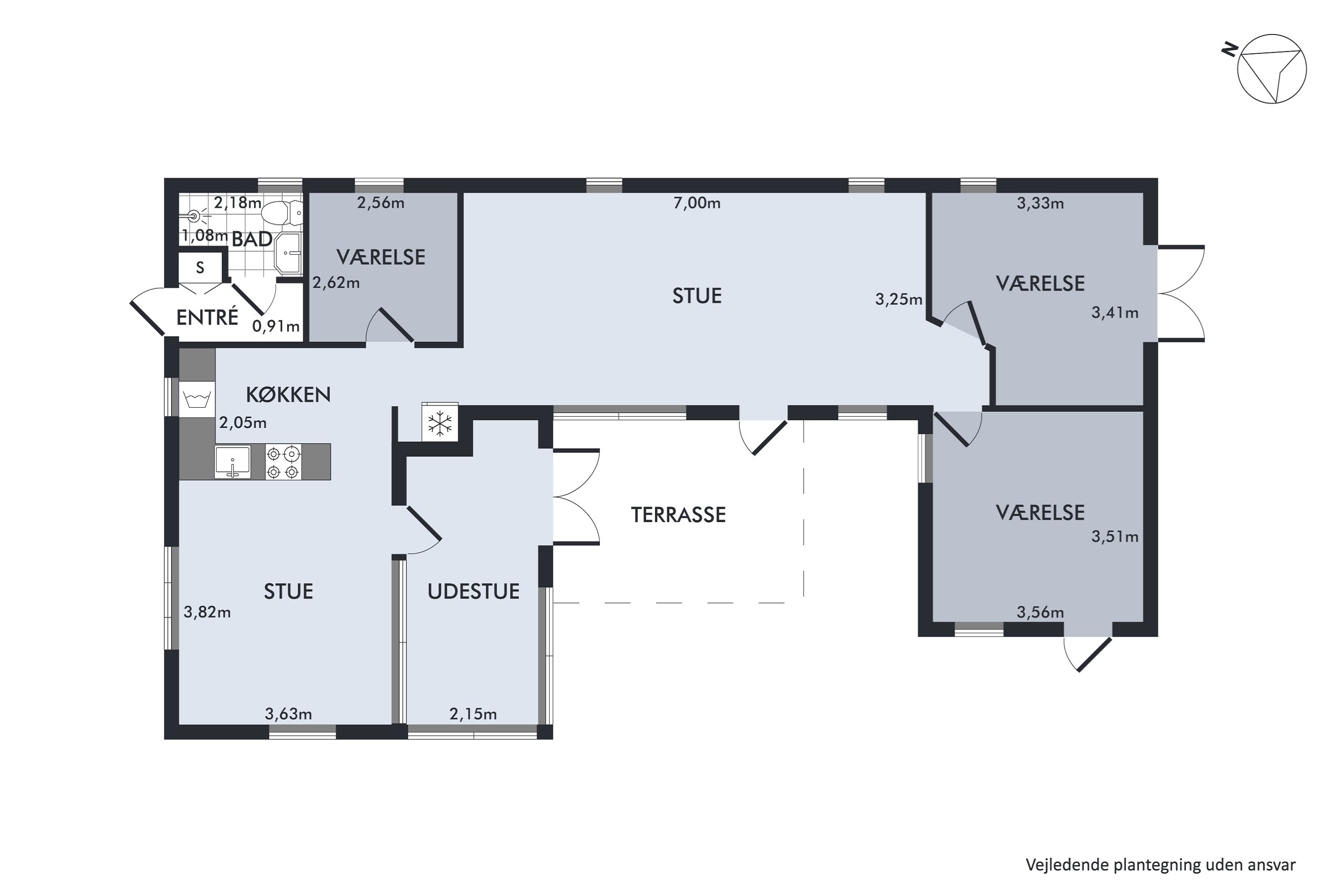 Plantegninger billede af Strandvejen 6C, Følle Strand, 8410 Rønde