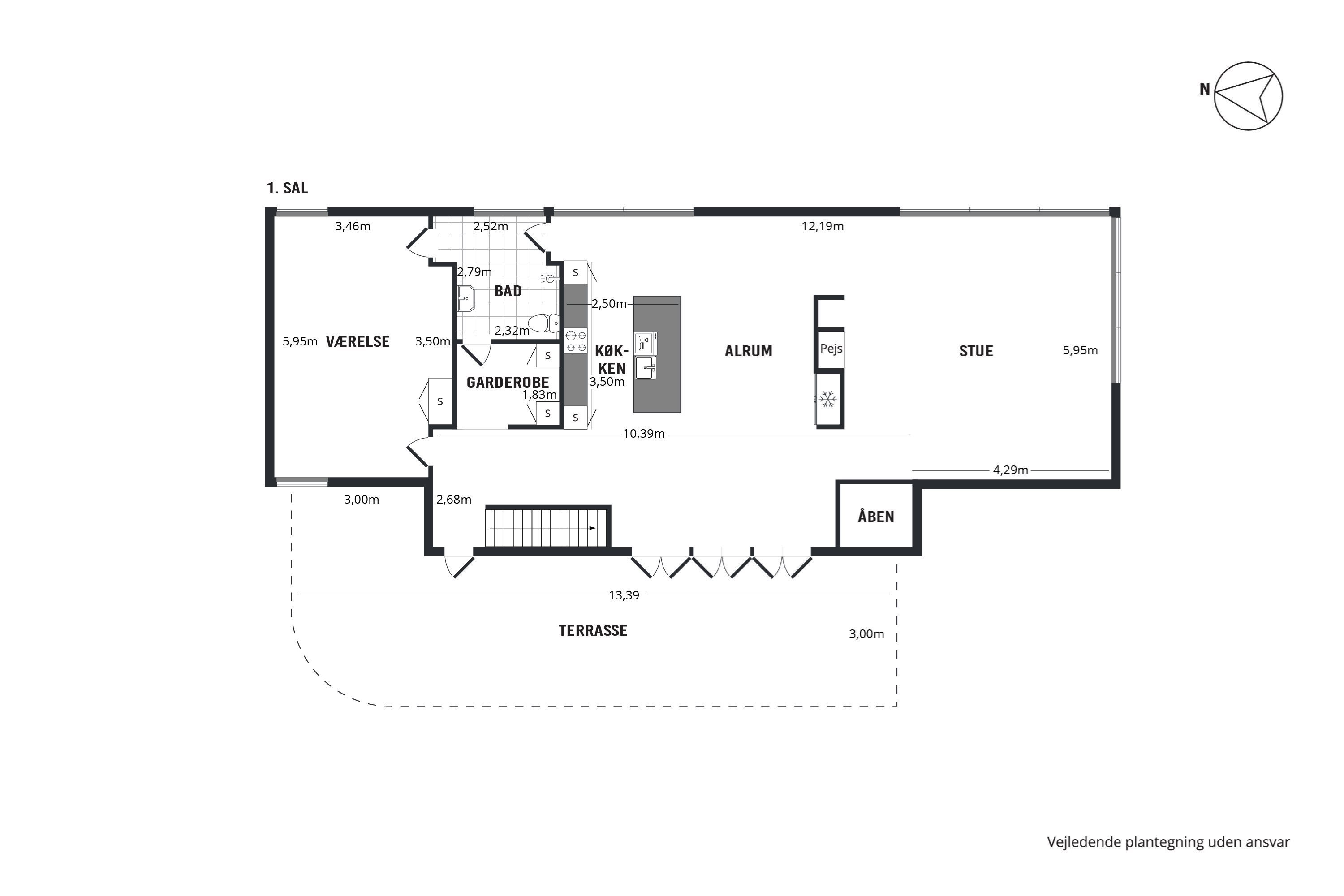 Plantegninger billede af Atlasvej 19B, Dråby, 8400 Ebeltoft