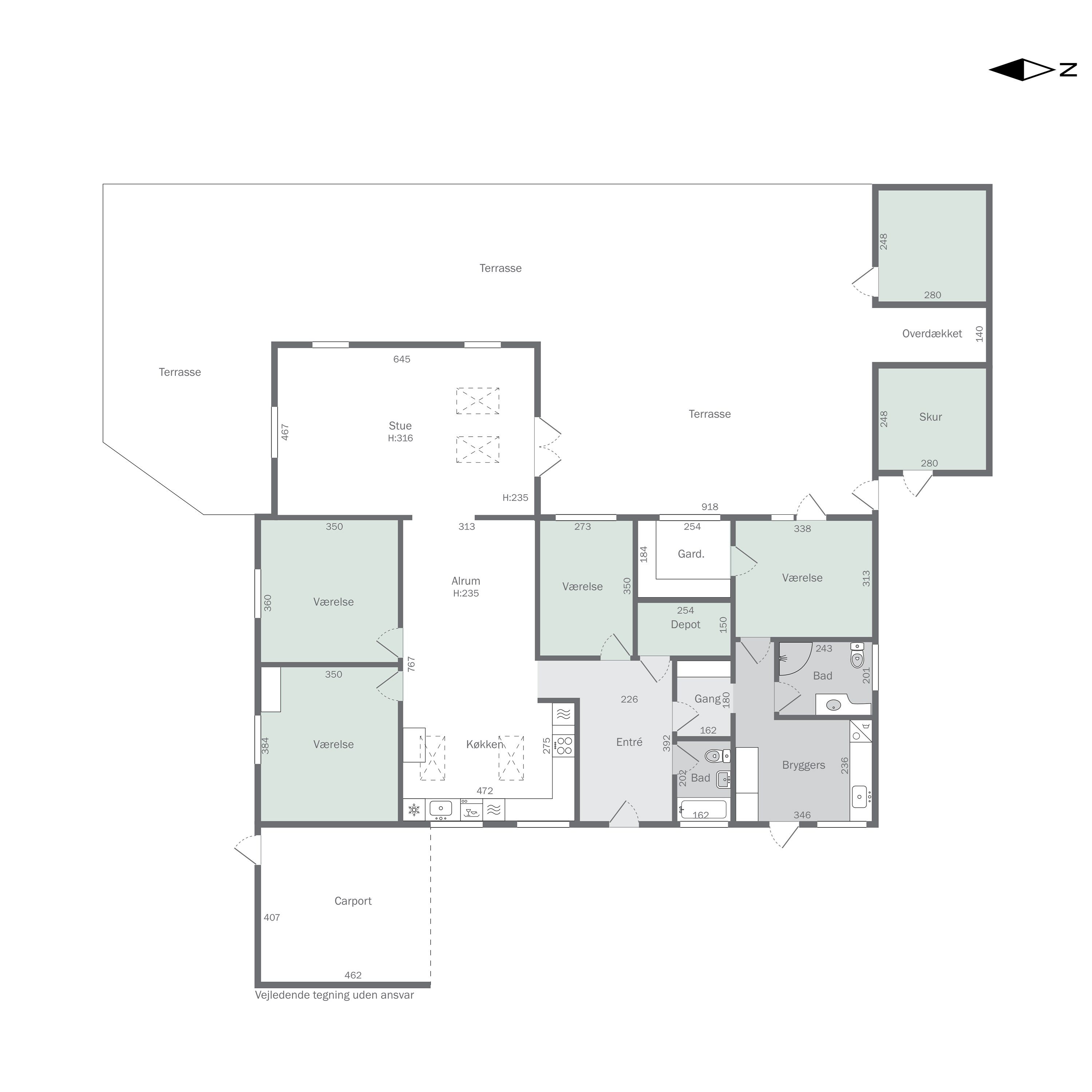 Plantegninger billede af Falkevej 1, 4040 Jyllinge