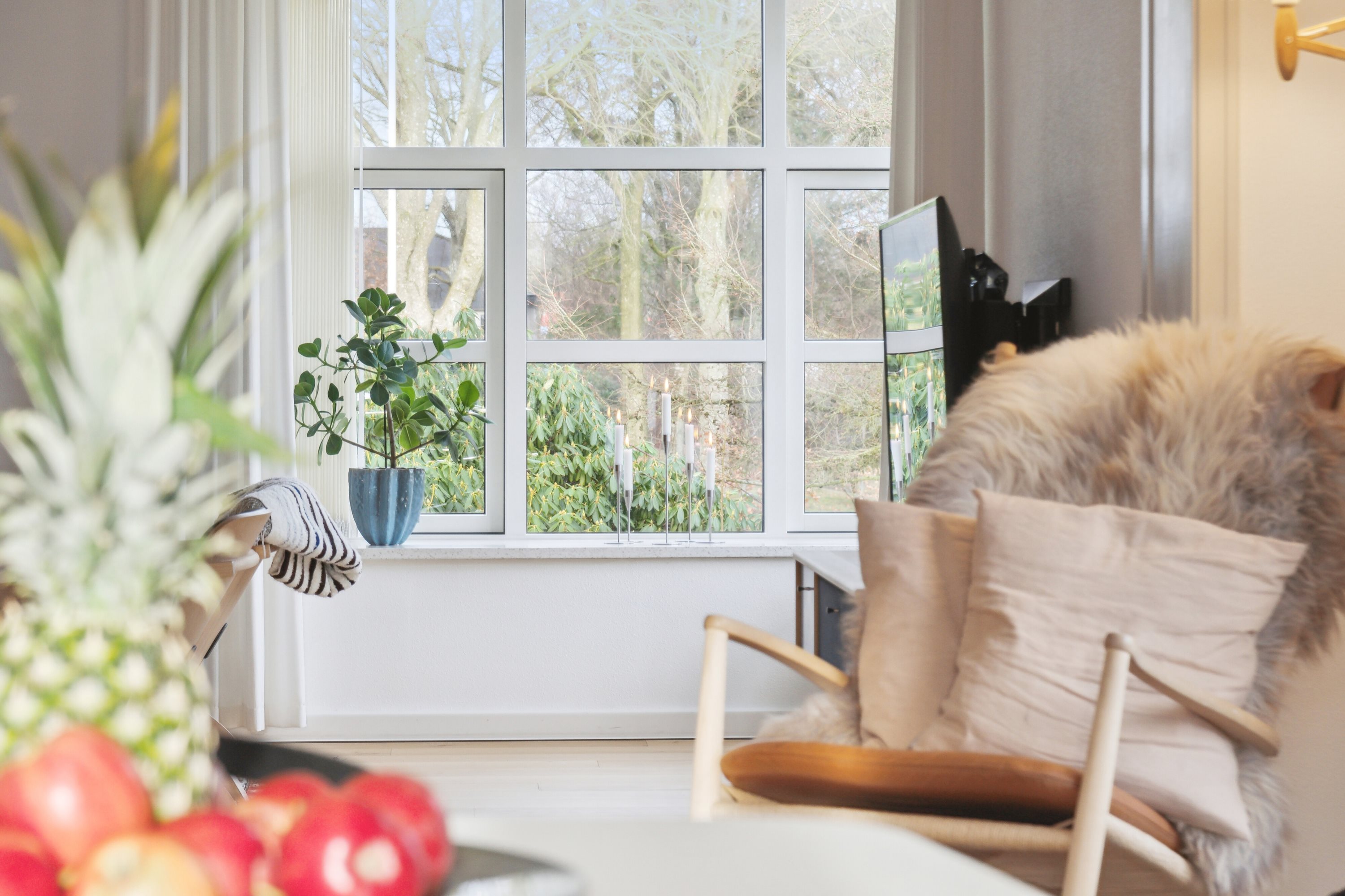 Fremhævet stue billede i fuldskærmstilstand. Billede af Møllevænget 21, 9870 Sindal