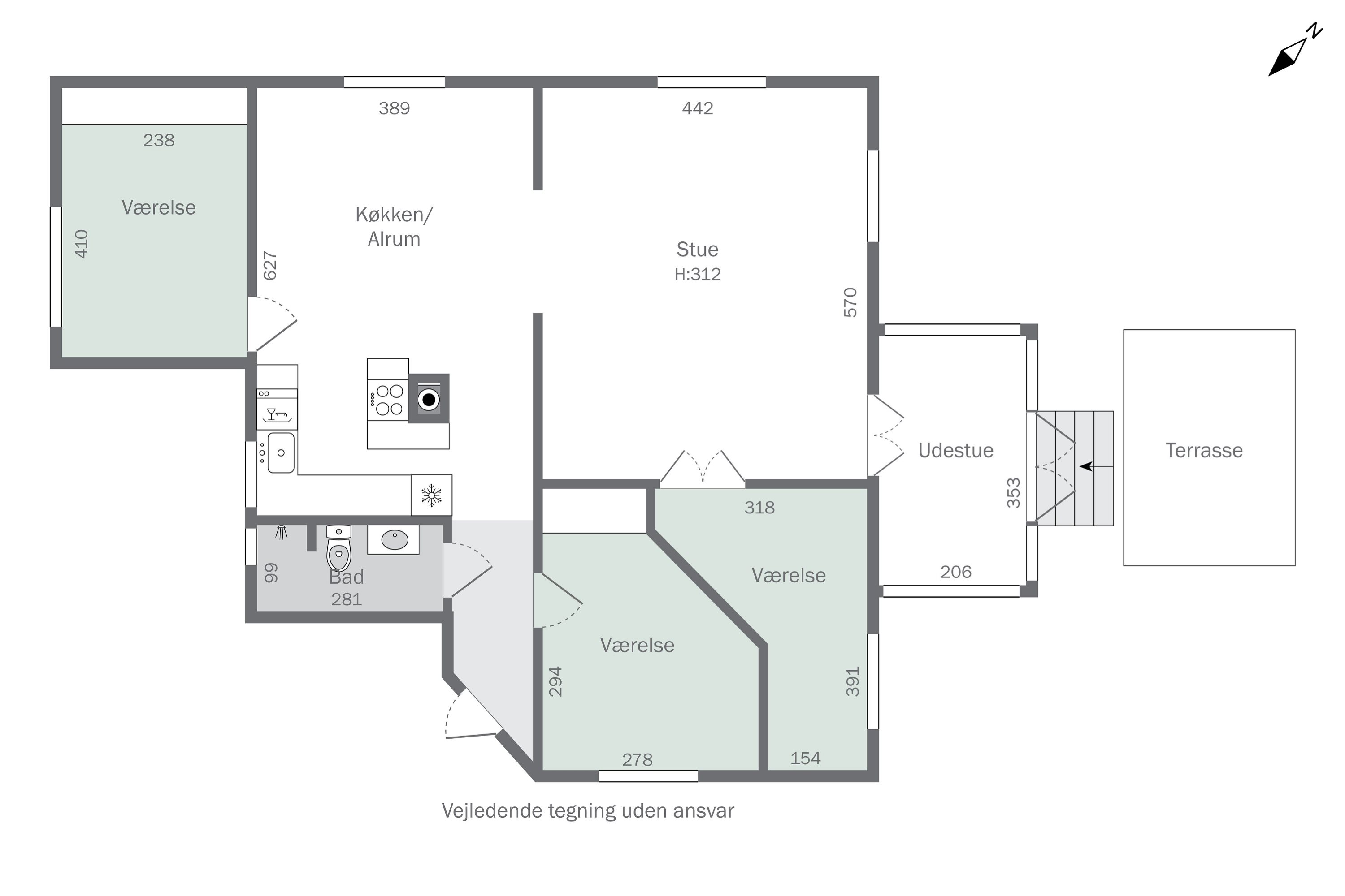Plantegninger billede af Brogårdsvej 3, st.., 2820 Gentofte