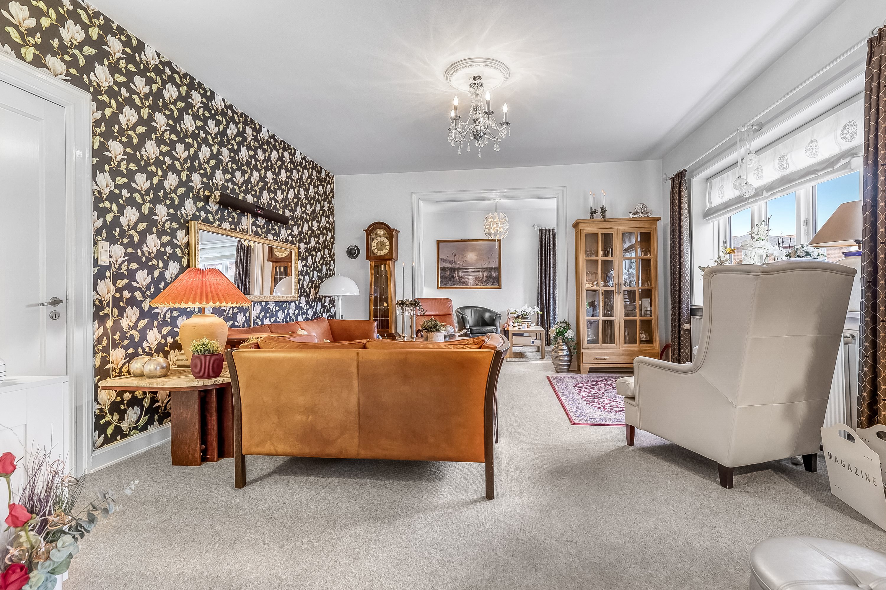 Fremhævet stue billede i fuldskærmstilstand. Billede af Stampesvej 53, Mølholm, 7100 Vejle