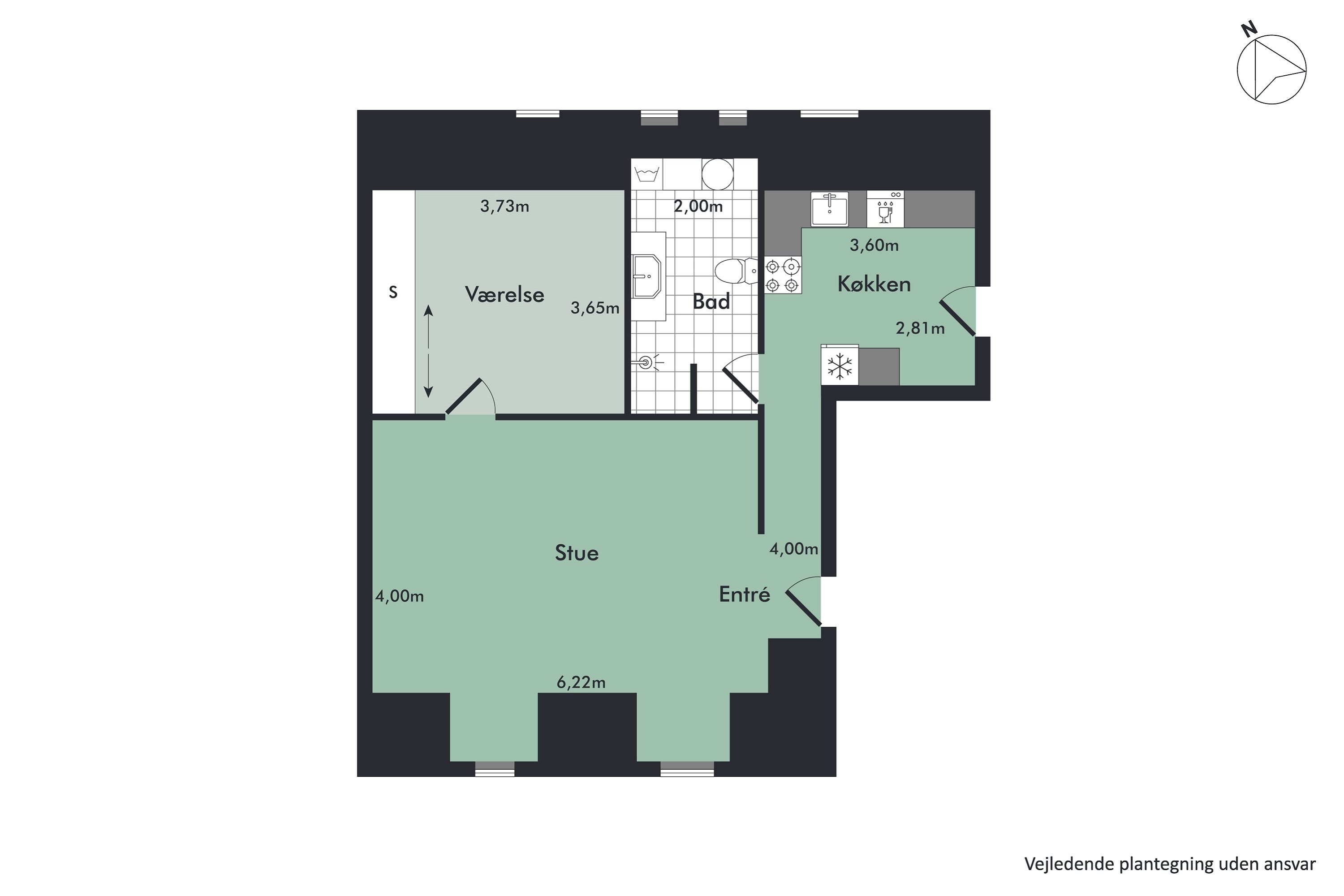 Plantegninger billede af Vestergade 41C, 2. th., 9400 Nørresundby