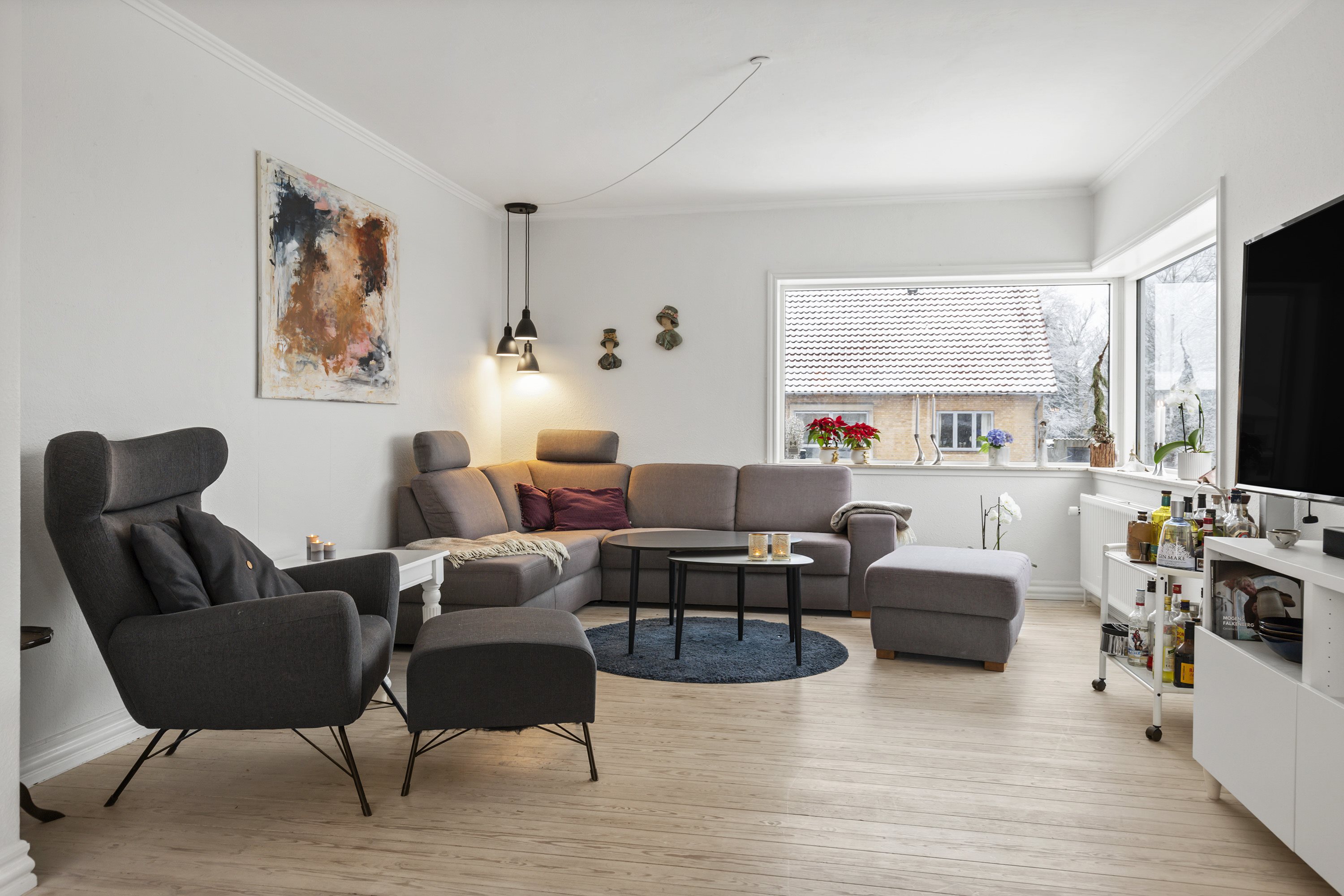 Fremhævet stue billede i fuldskærmstilstand. Billede af Møllevej 48, 9800 Hjørring