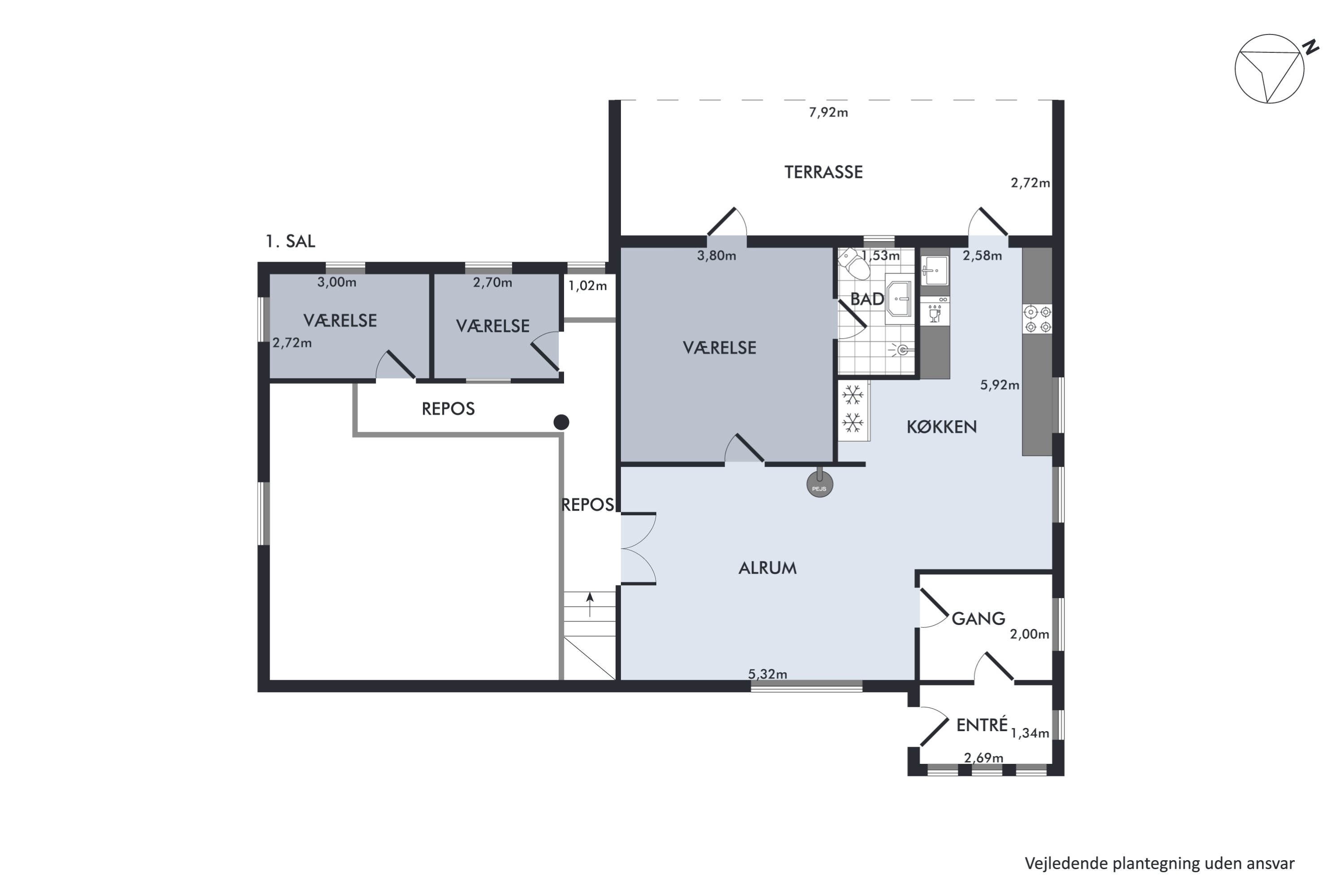 Plantegninger billede af Skippersmindevej 19, 9310 Vodskov