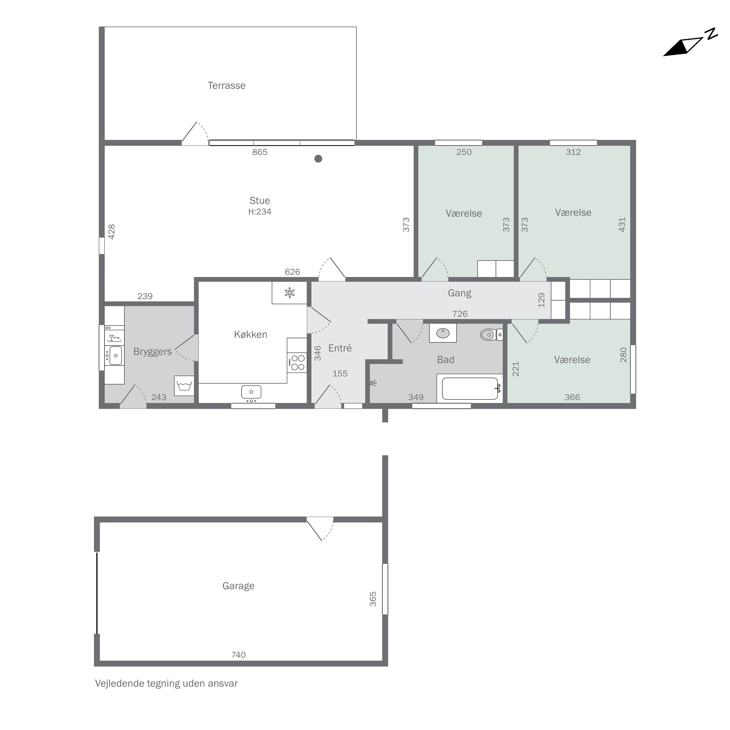 Plantegninger billede af Præstemarken 13, 8653 Them