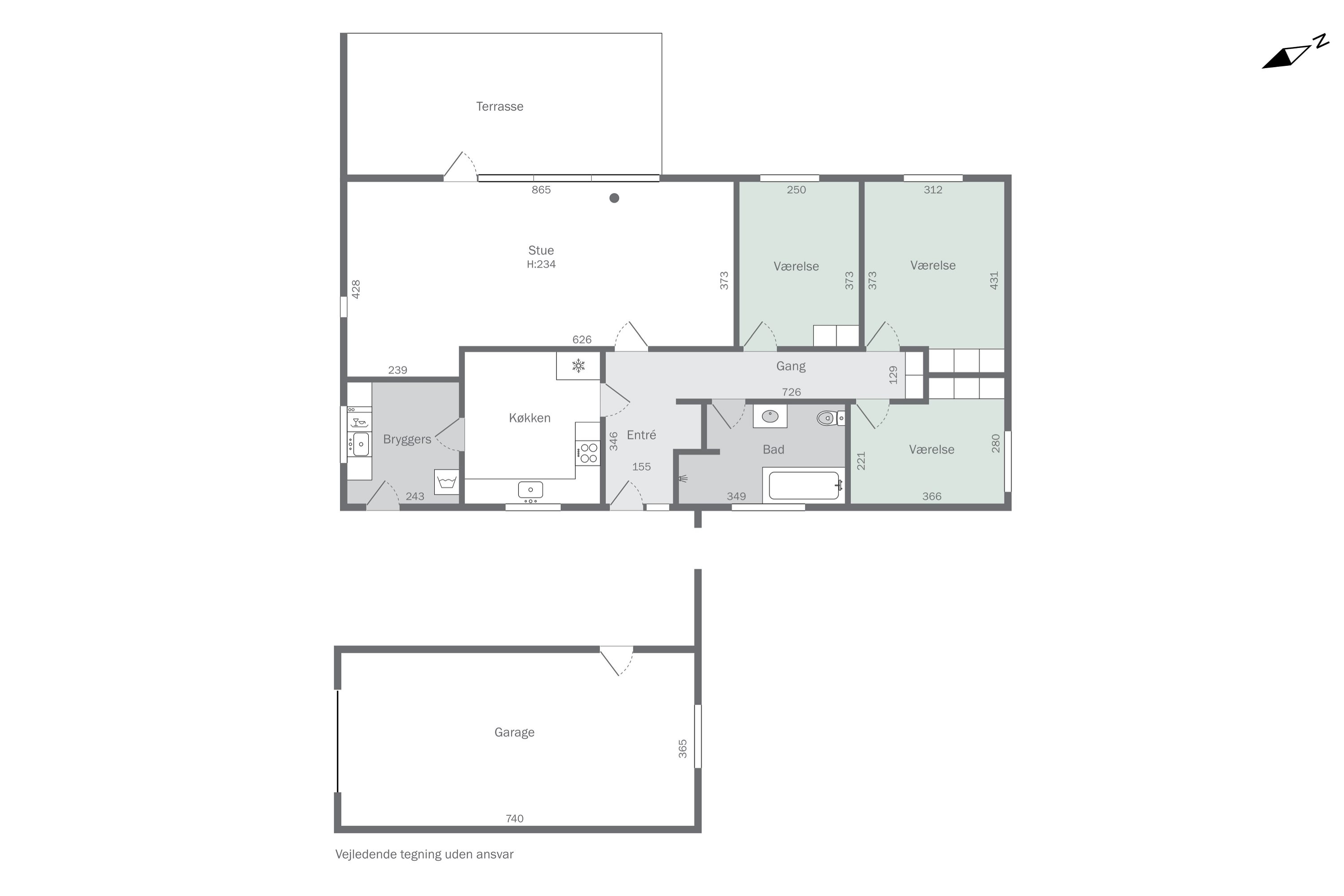 Plantegninger billede af Præstemarken 13, 8653 Them