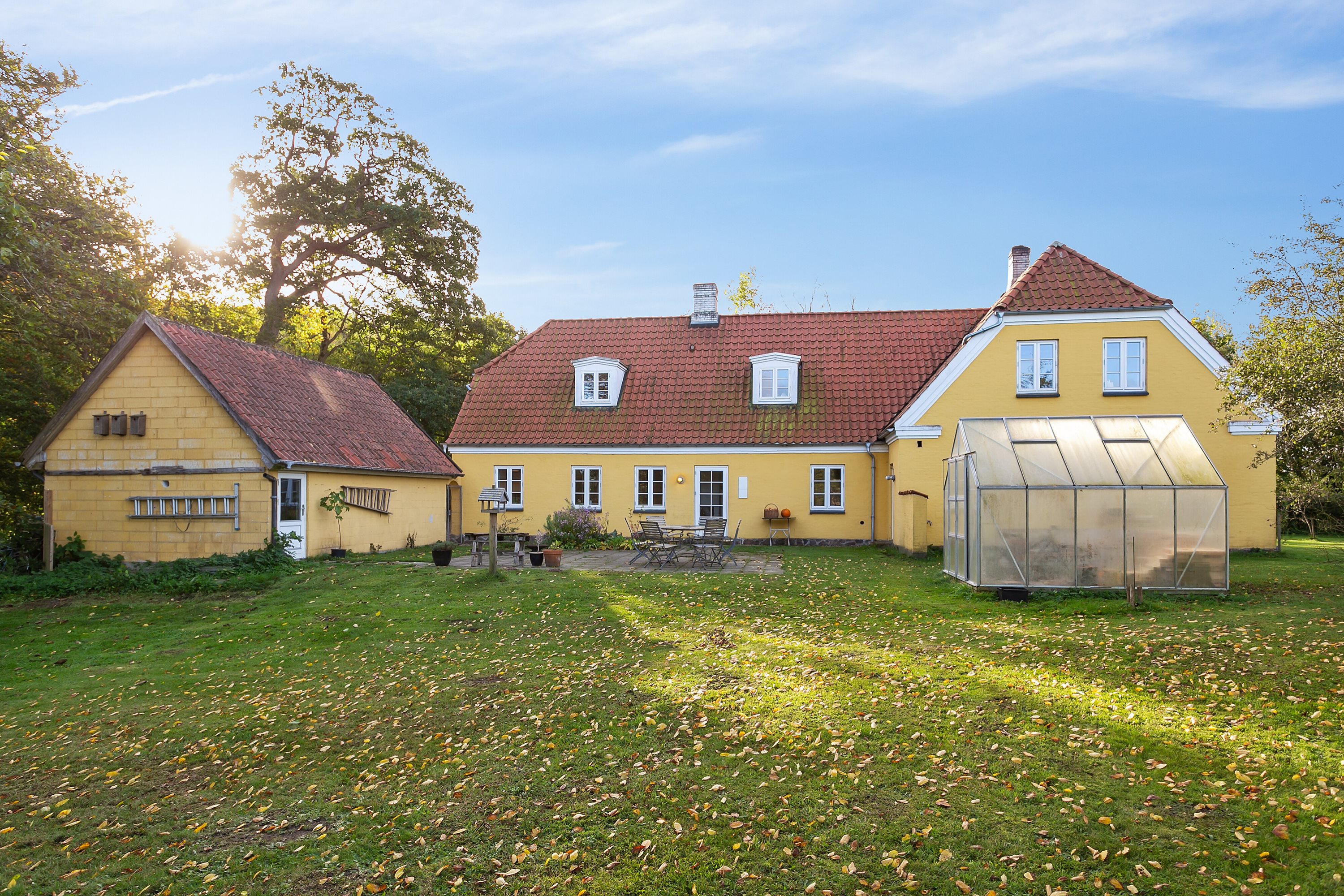 Fremhævet set fra haven billede i fuldskærmstilstand. Billede af Faurshøjvej 54, Korinth, 5600 Faaborg