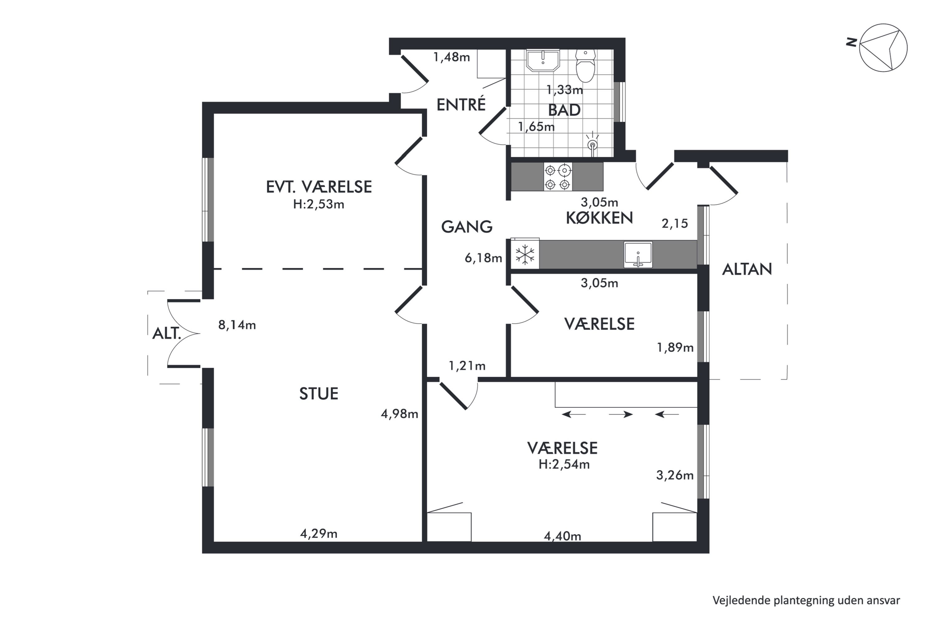 Plantegninger billede af Sjællandsgade 7, 2. th.., 8900 Randers