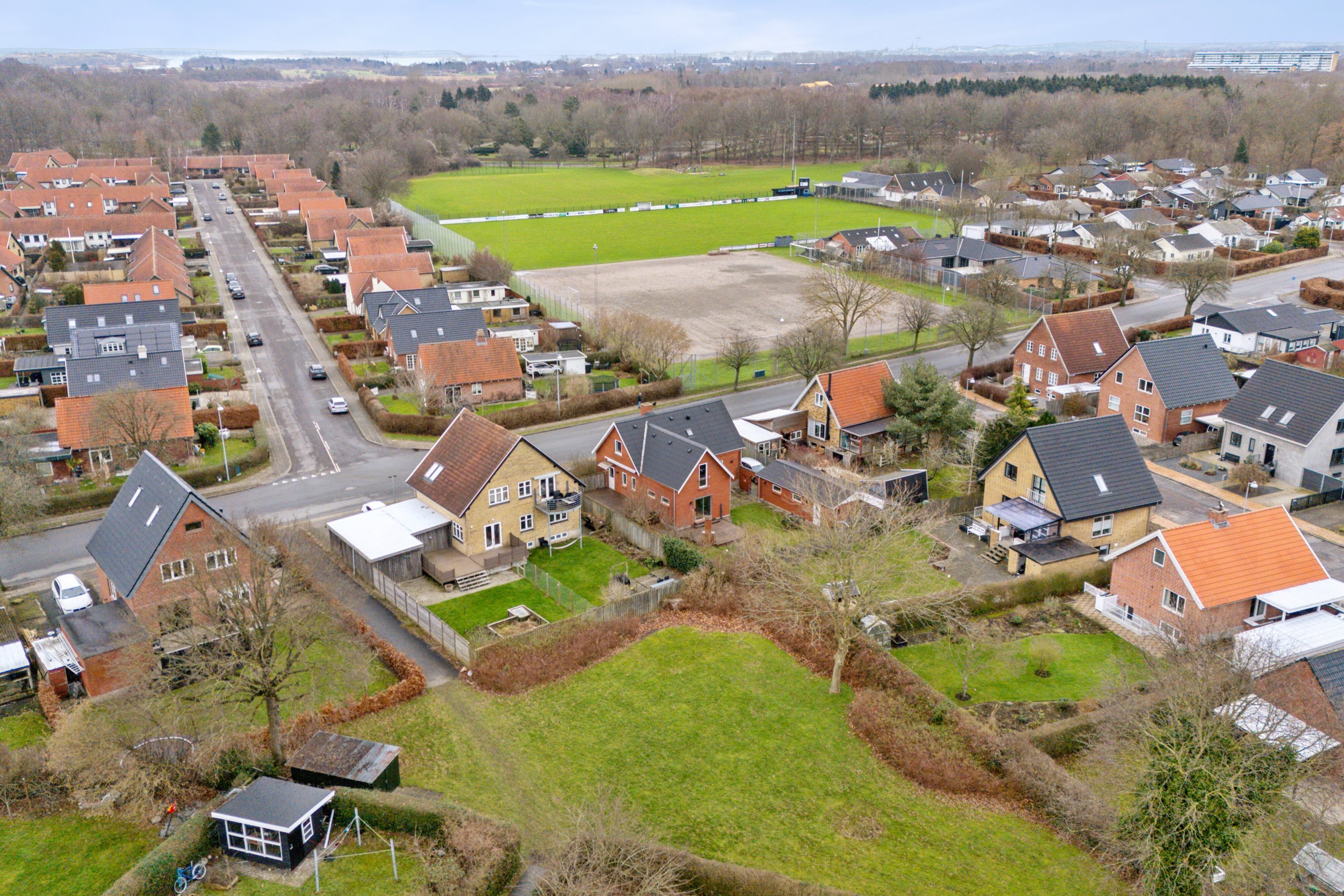 Fremhævet luftfoto billede i fuldskærmstilstand. Billede af Kongelysvej 16, 5000 Odense C