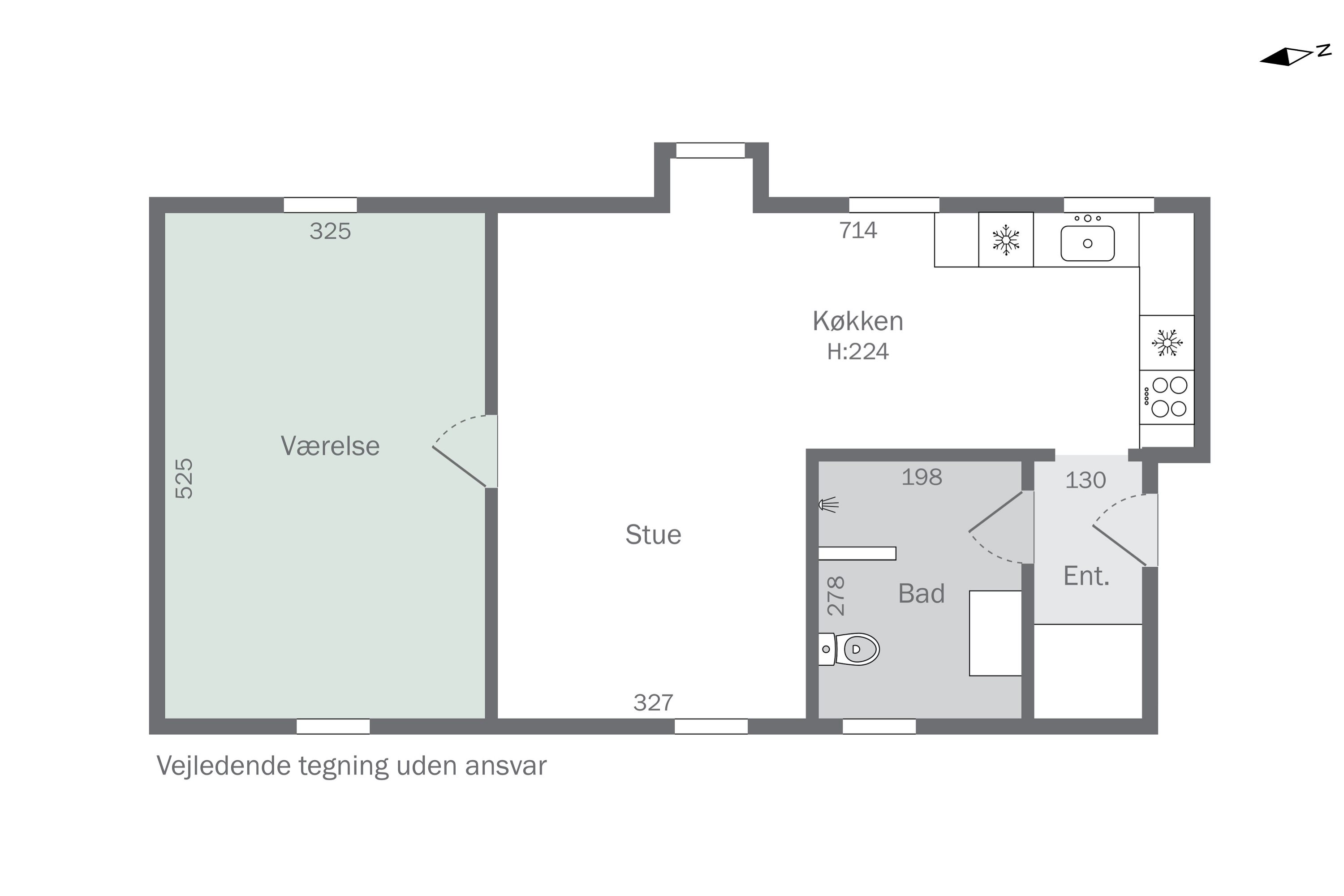 Plantegninger billede af Bjergbygade 18A, 2. tv., 4200 Slagelse