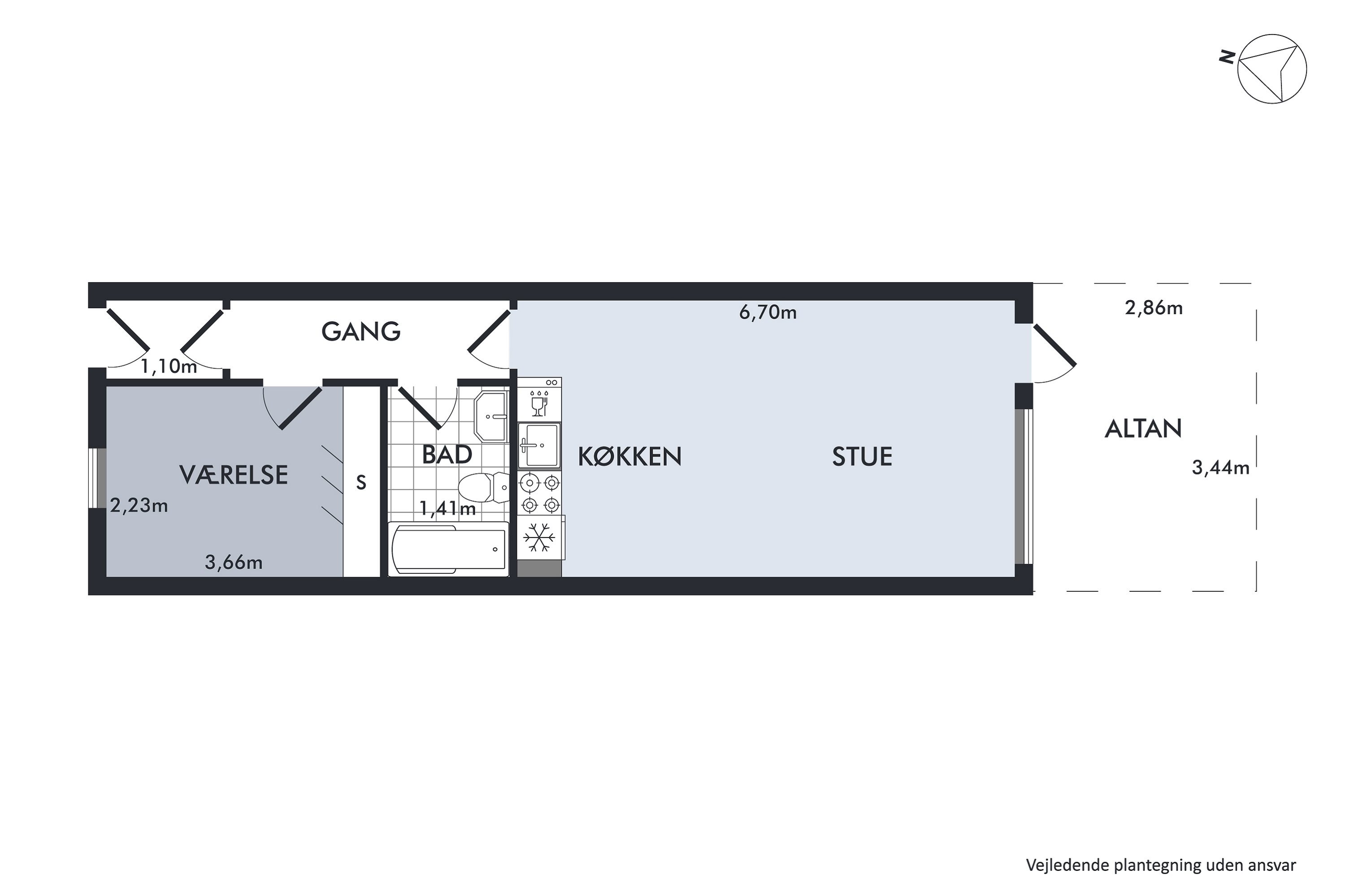 Plantegninger billede af Fægangsvej 11A, 1. 213., Bønnerup Strand, 8585 Glesborg