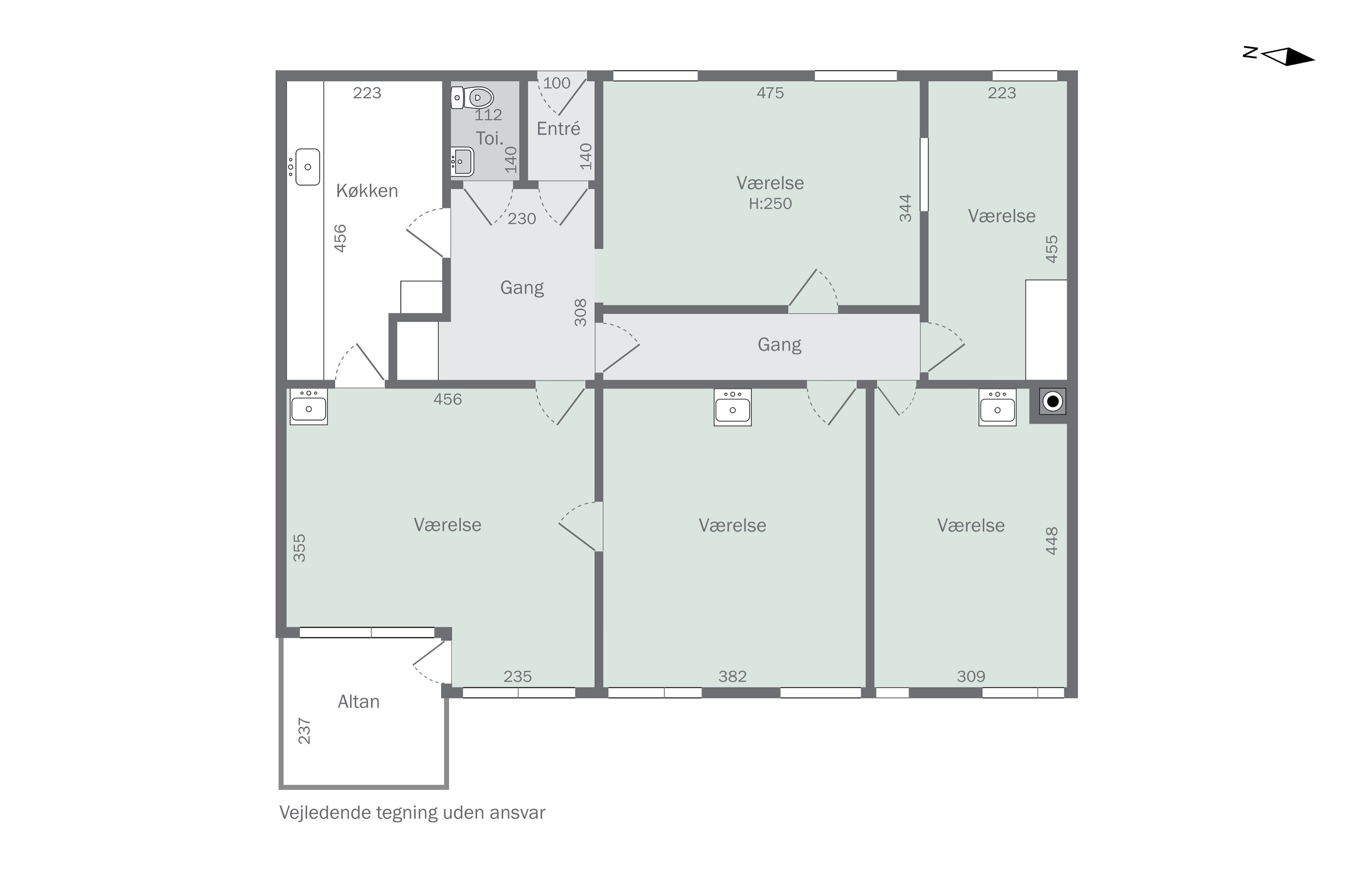 Plantegninger billede af Dronningensvej 2, 1. 2., 5800 Nyborg