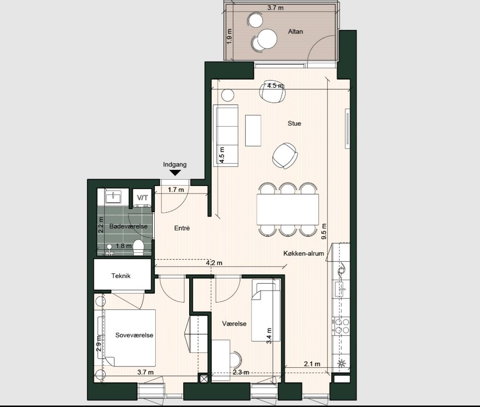Plantegninger billede af Skibsbyggerstræde 2, 1. 4., 5000 Odense C