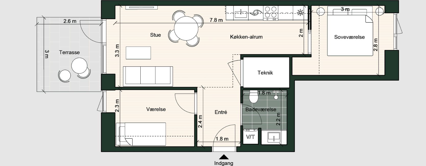 Plantegninger billede af Skibsbyggerstræde 14, 3. tv., 5000 Odense C