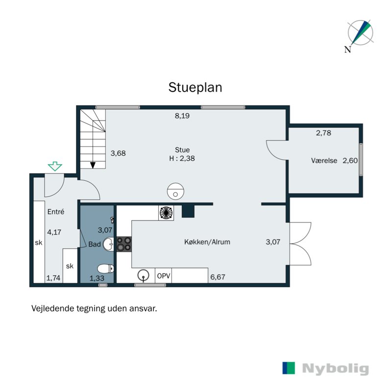 Plantegninger billede af Skolegade 17, Hou, 8300 Odder