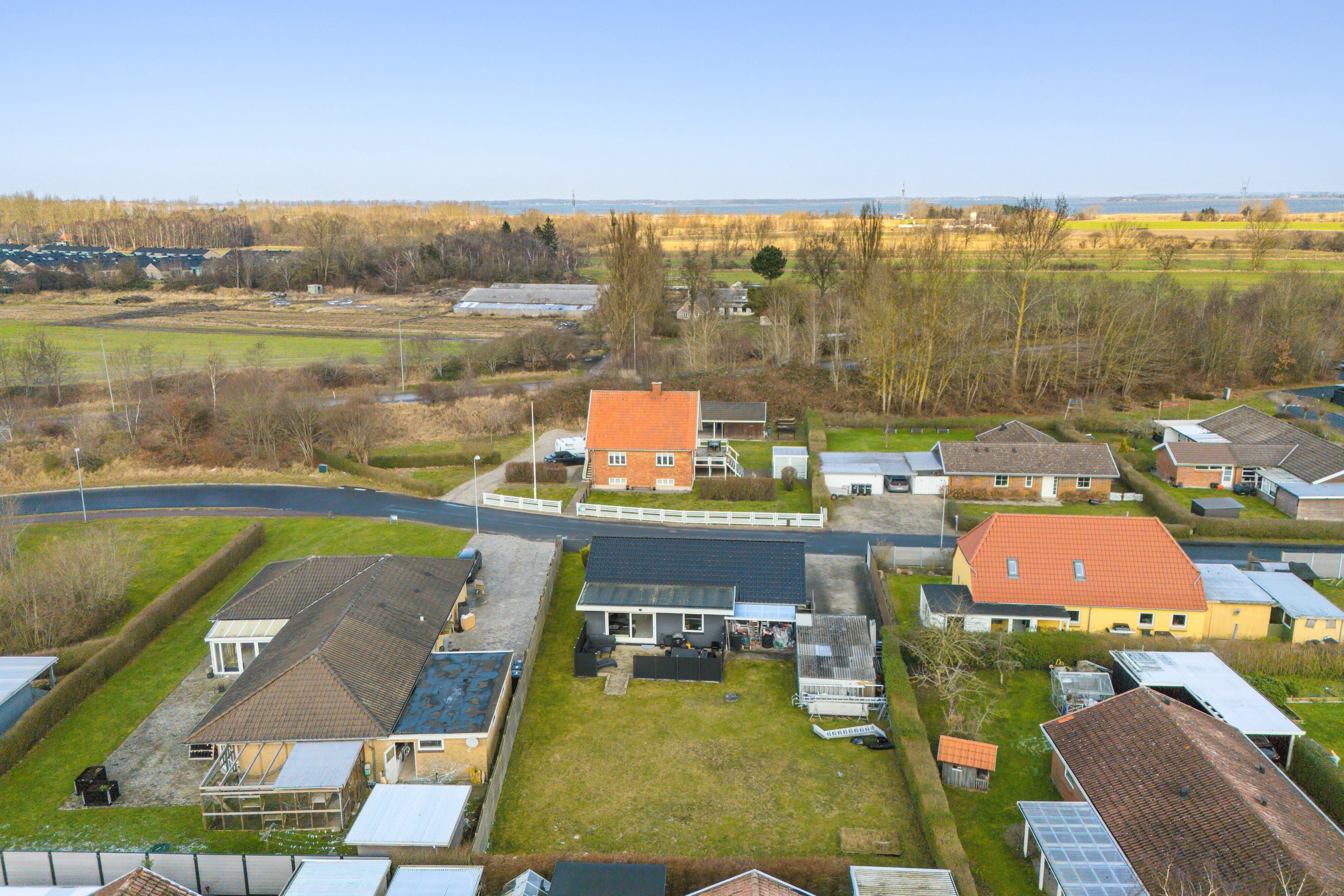 Fremhævet luftfoto billede i fuldskærmstilstand. Billede af Borsvinget 30, Bullerup, 5320 Agedrup
