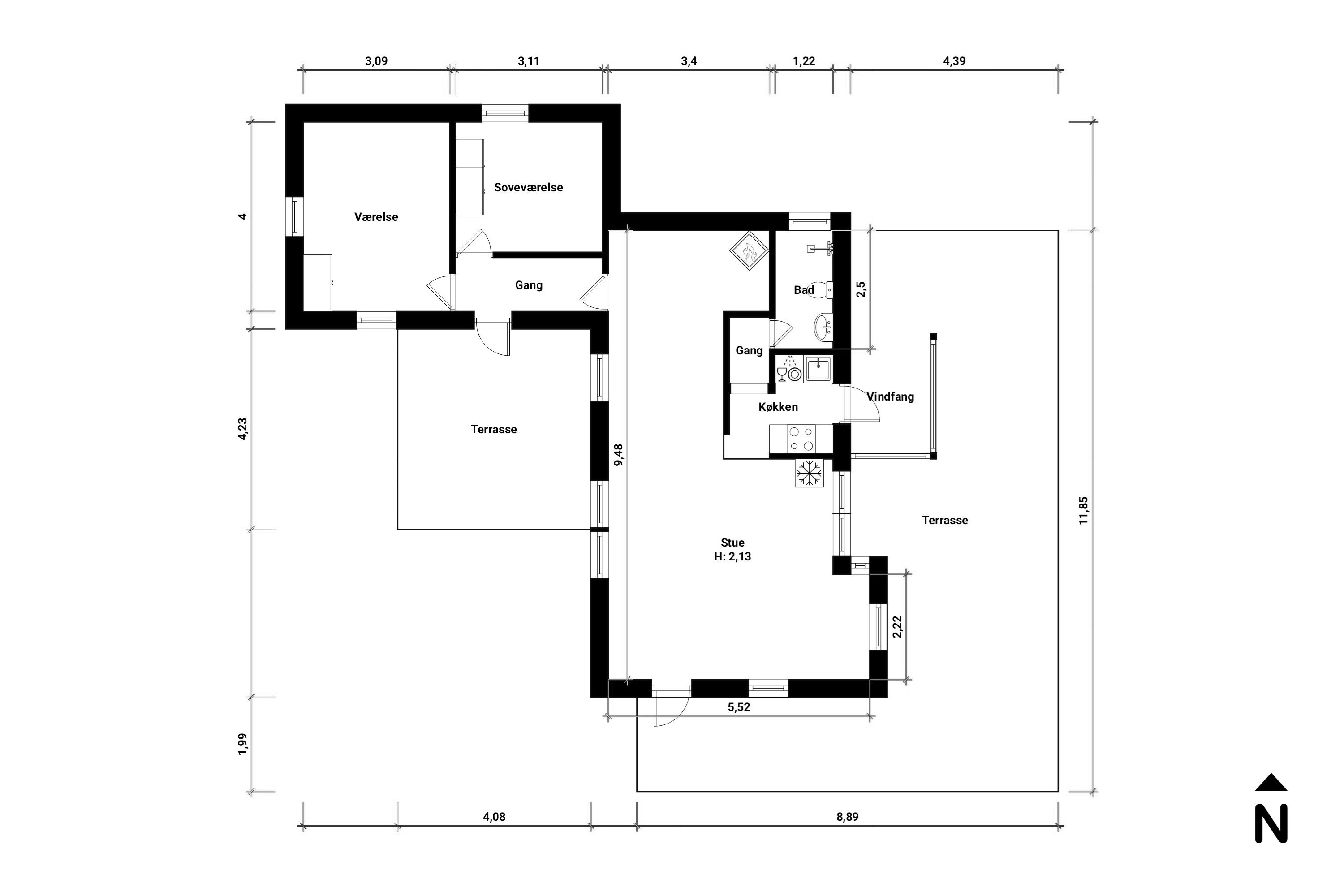 Plantegninger billede af Skovlystvej 92, Bøtø, 4873 Væggerløse