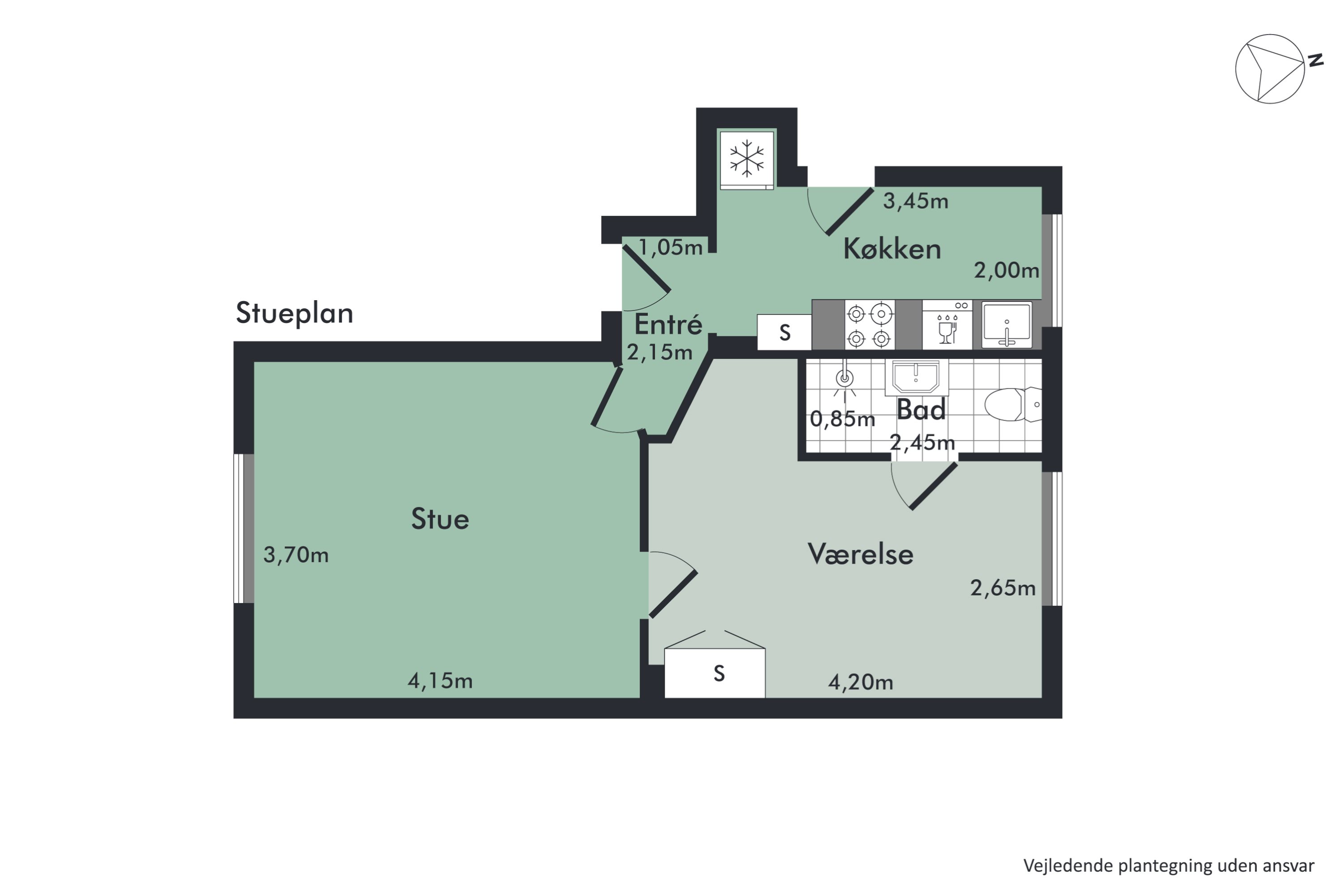Plantegninger billede af Jyllandsgade 19, st.. th., 9000 Aalborg