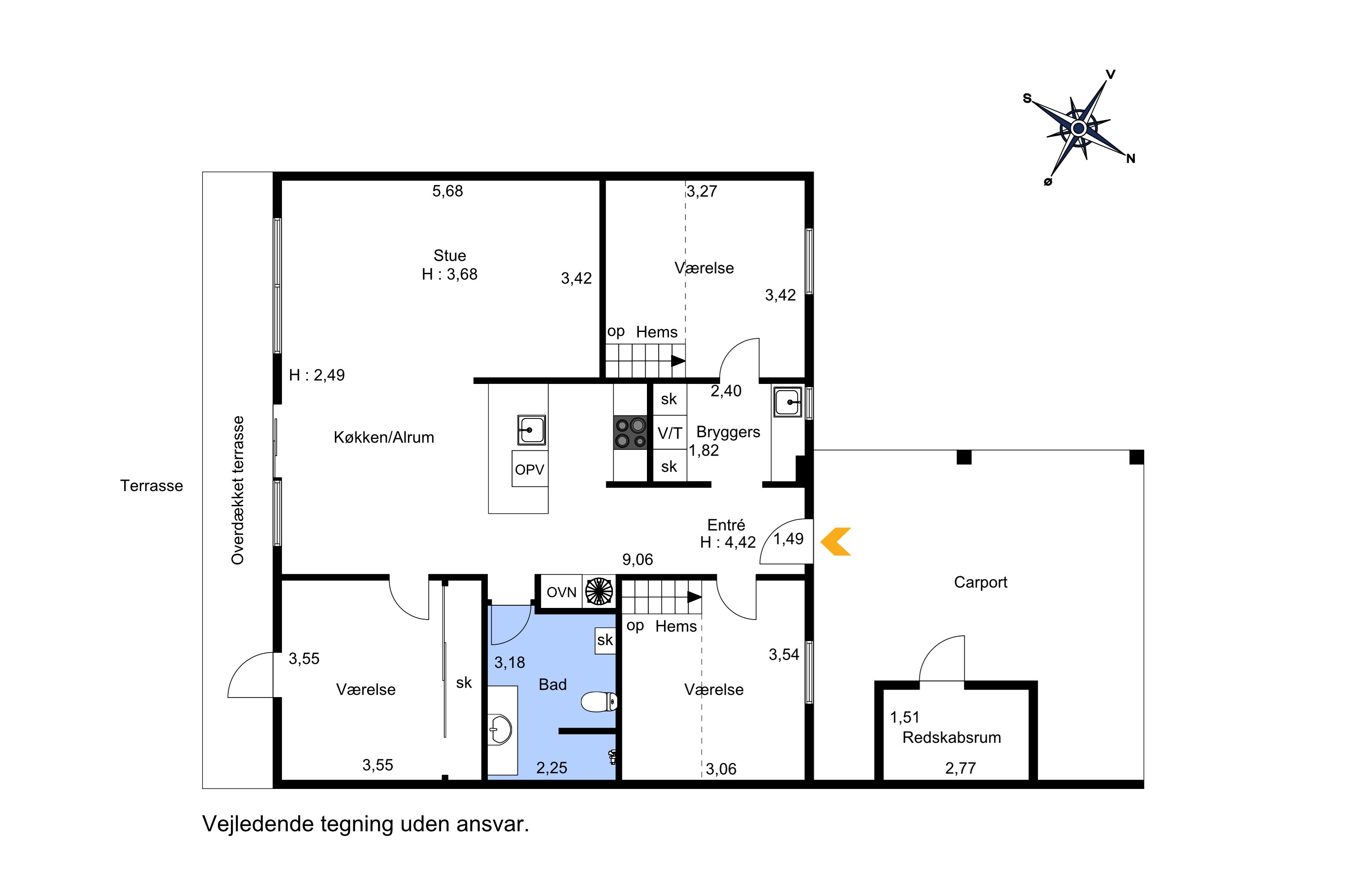 Plantegninger billede af Snerlevej 36, Stevnstrup, 8870 Langå