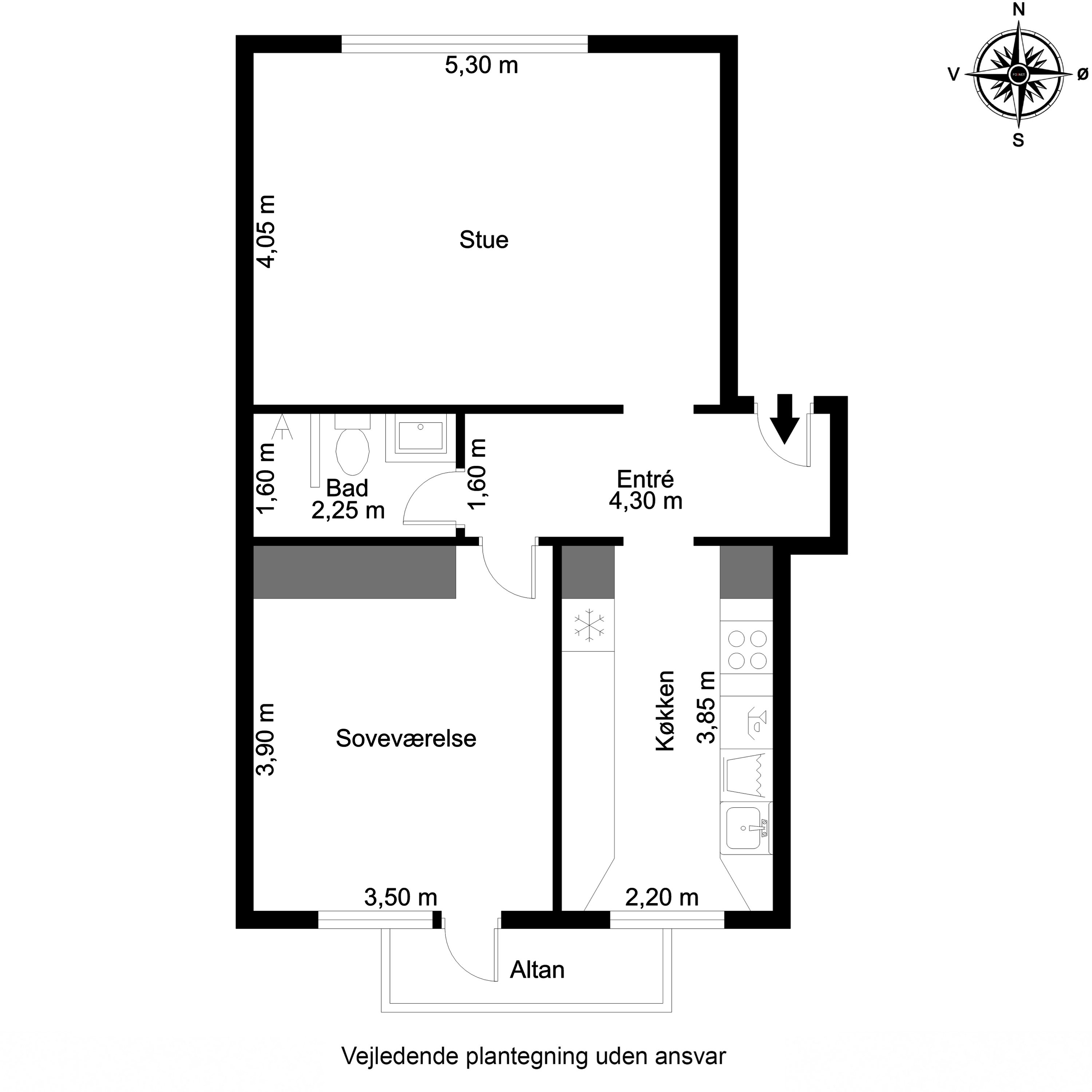 Plantegninger billede af Frodesgade 42, 3. th., 6700 Esbjerg
