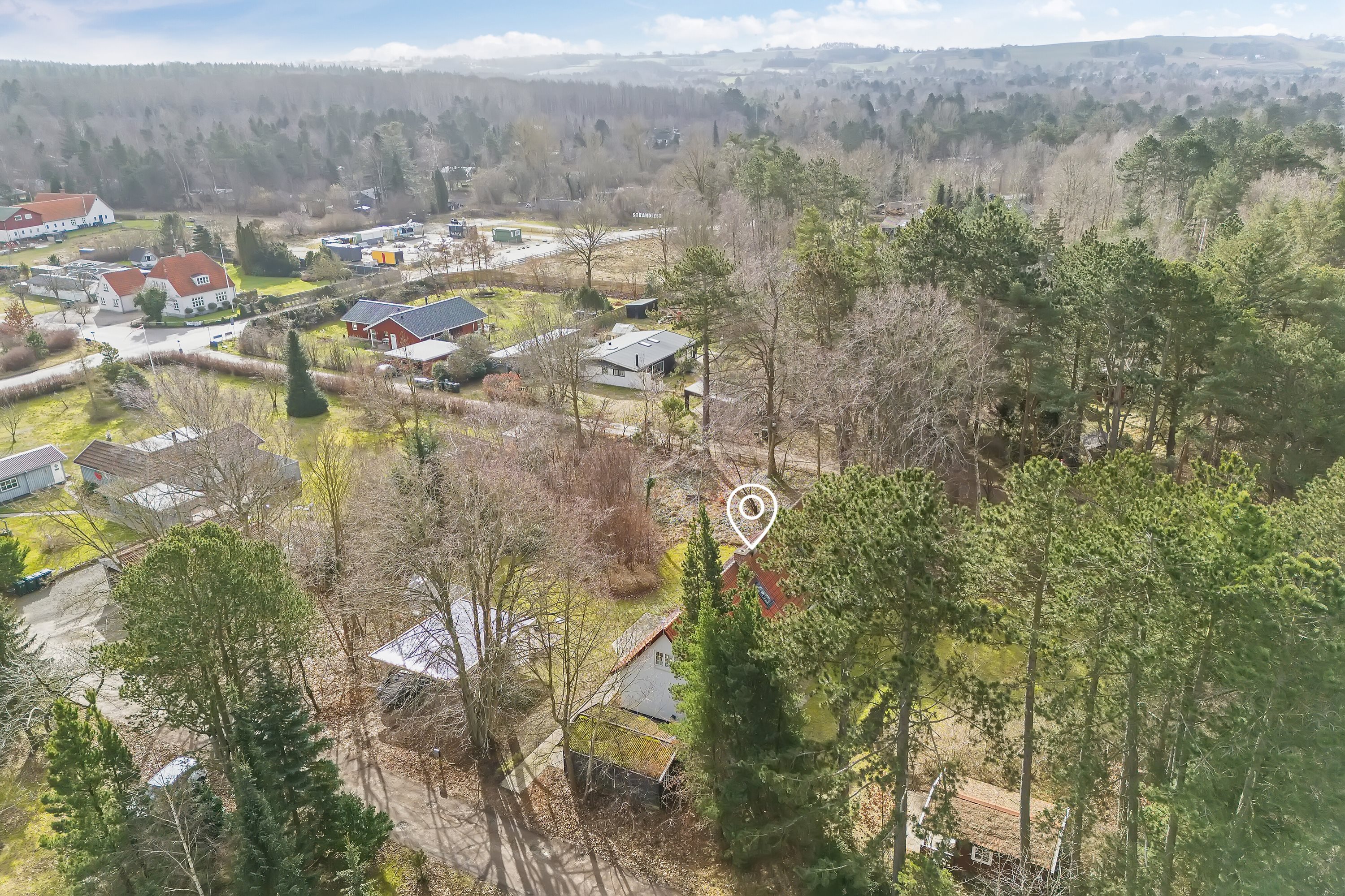 Fremhævet luftfoto billede i fuldskærmstilstand. Billede af Vej 11 3, Jyderup Lyng, 4560 Vig