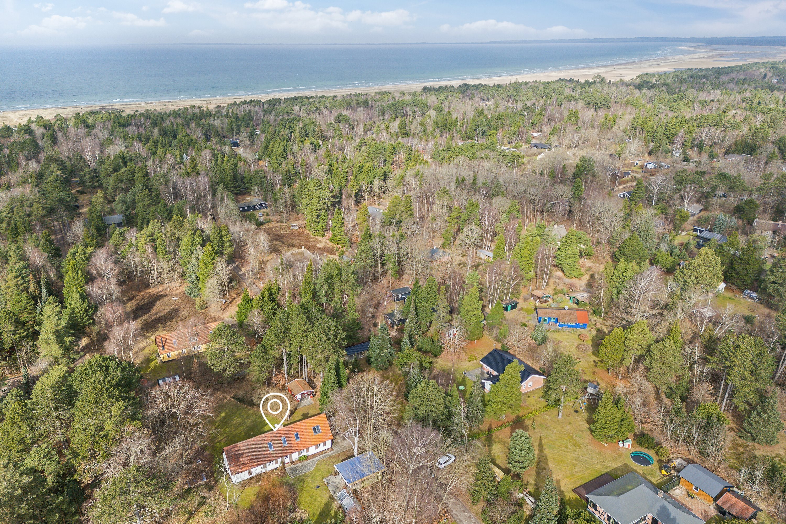 Fremhævet luftfoto billede i fuldskærmstilstand. Billede af Vej 11 3, Jyderup Lyng, 4560 Vig