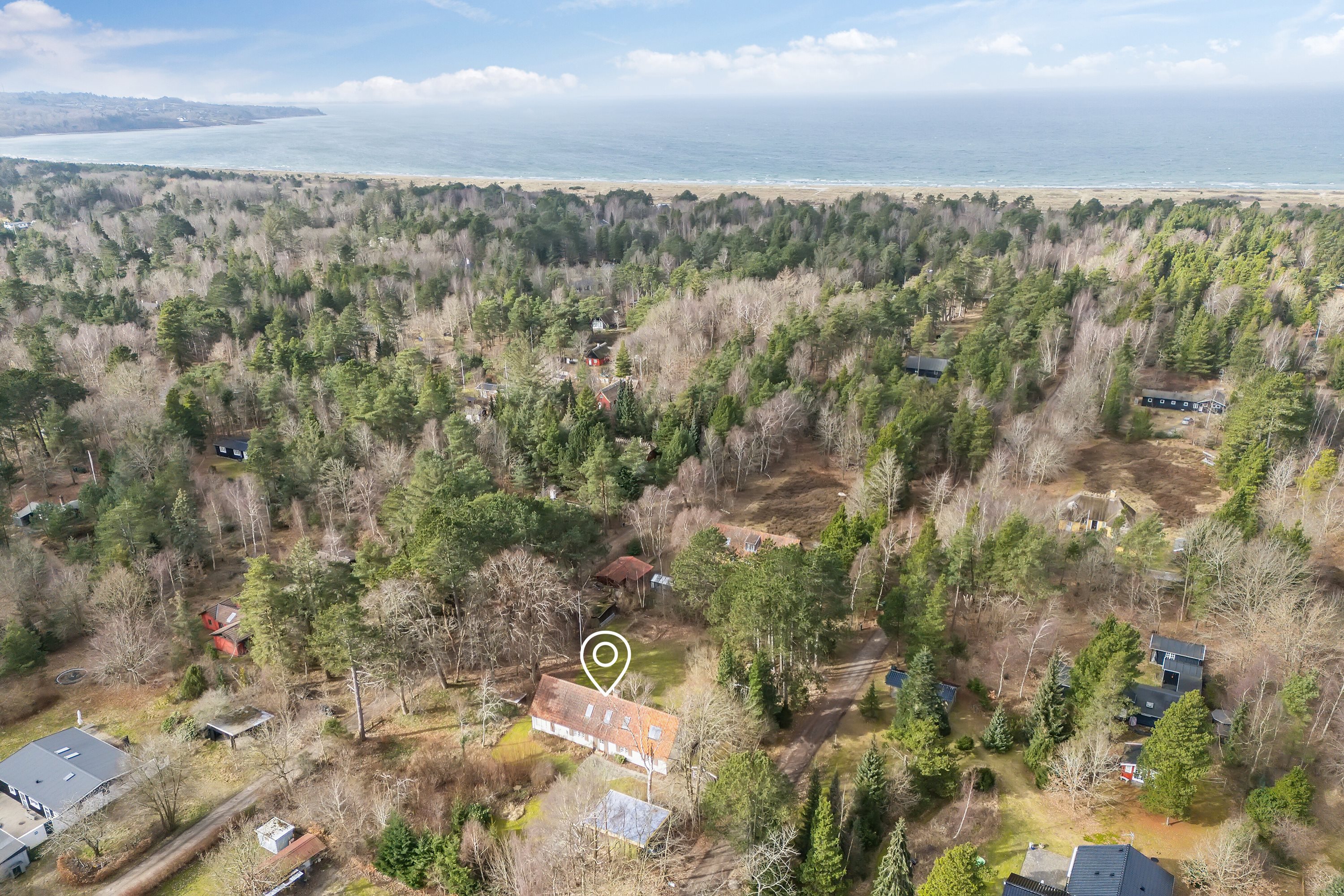 Fremhævet luftfoto billede i fuldskærmstilstand. Billede af Vej 11 3, Jyderup Lyng, 4560 Vig