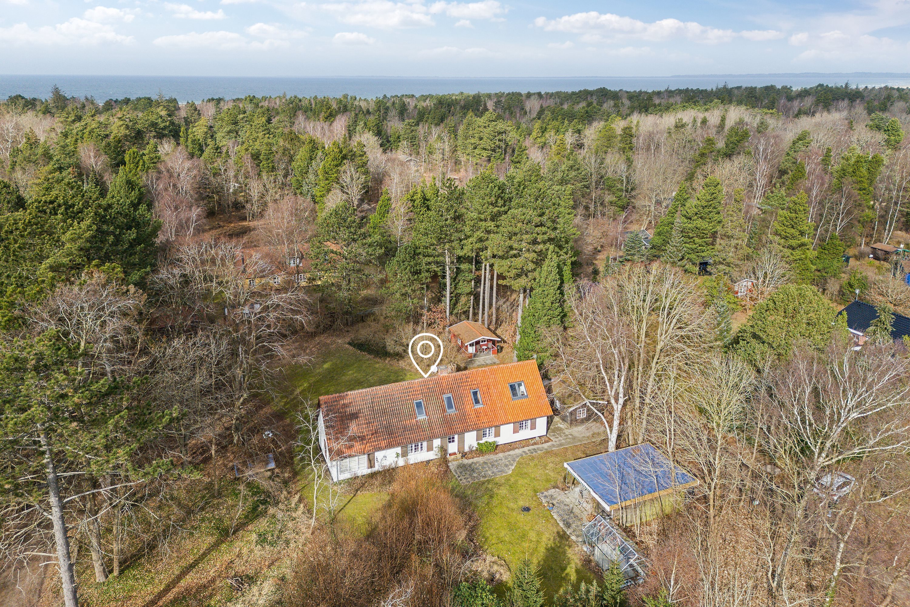 Fremhævet luftfoto billede i fuldskærmstilstand. Billede af Vej 11 3, Jyderup Lyng, 4560 Vig