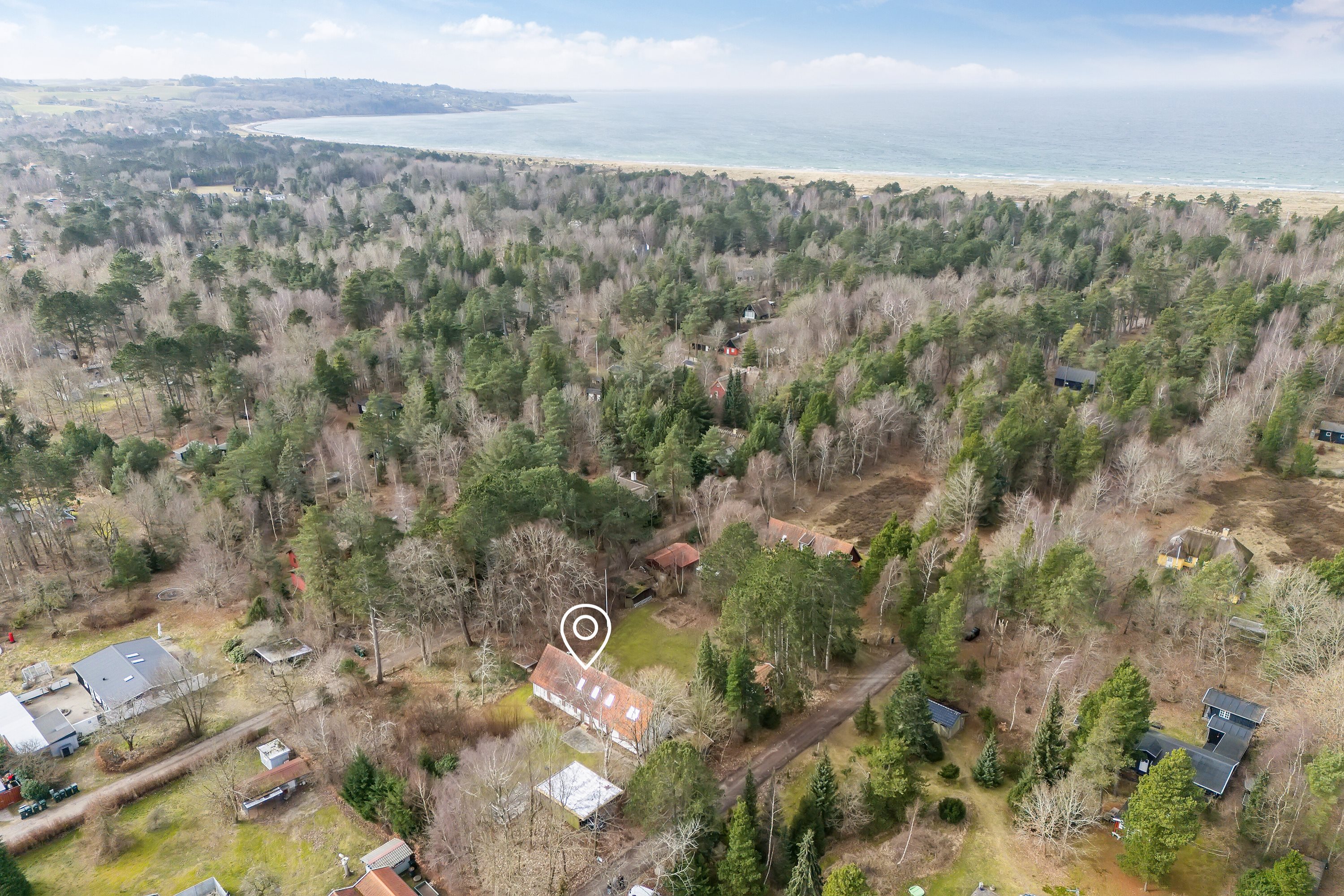 Fremhævet luftfoto billede i fuldskærmstilstand. Billede af Vej 11 3, Jyderup Lyng, 4560 Vig