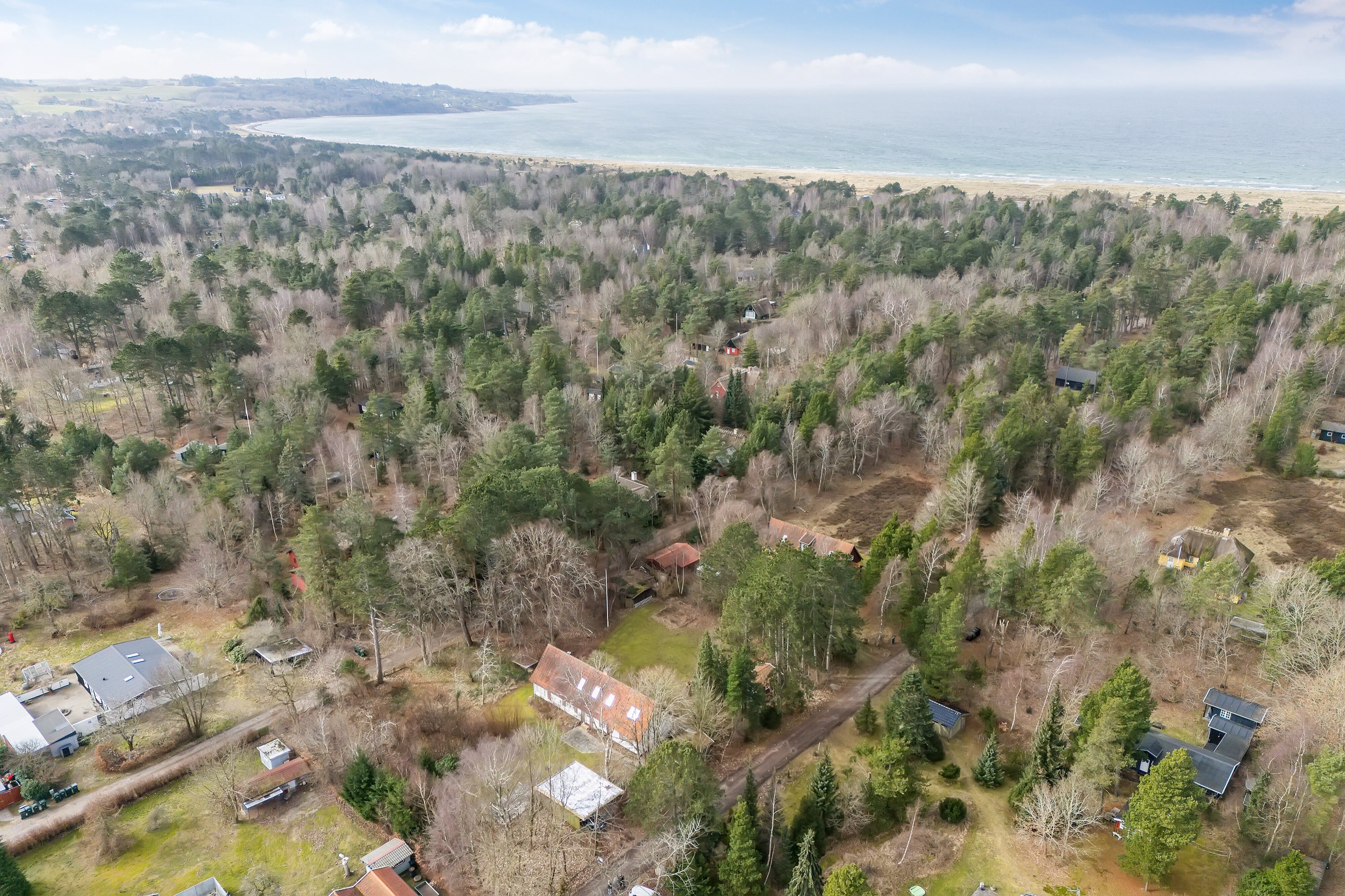 Fremhævet luftfoto billede i fuldskærmstilstand. Billede af Vej 11 3, Jyderup Lyng, 4560 Vig