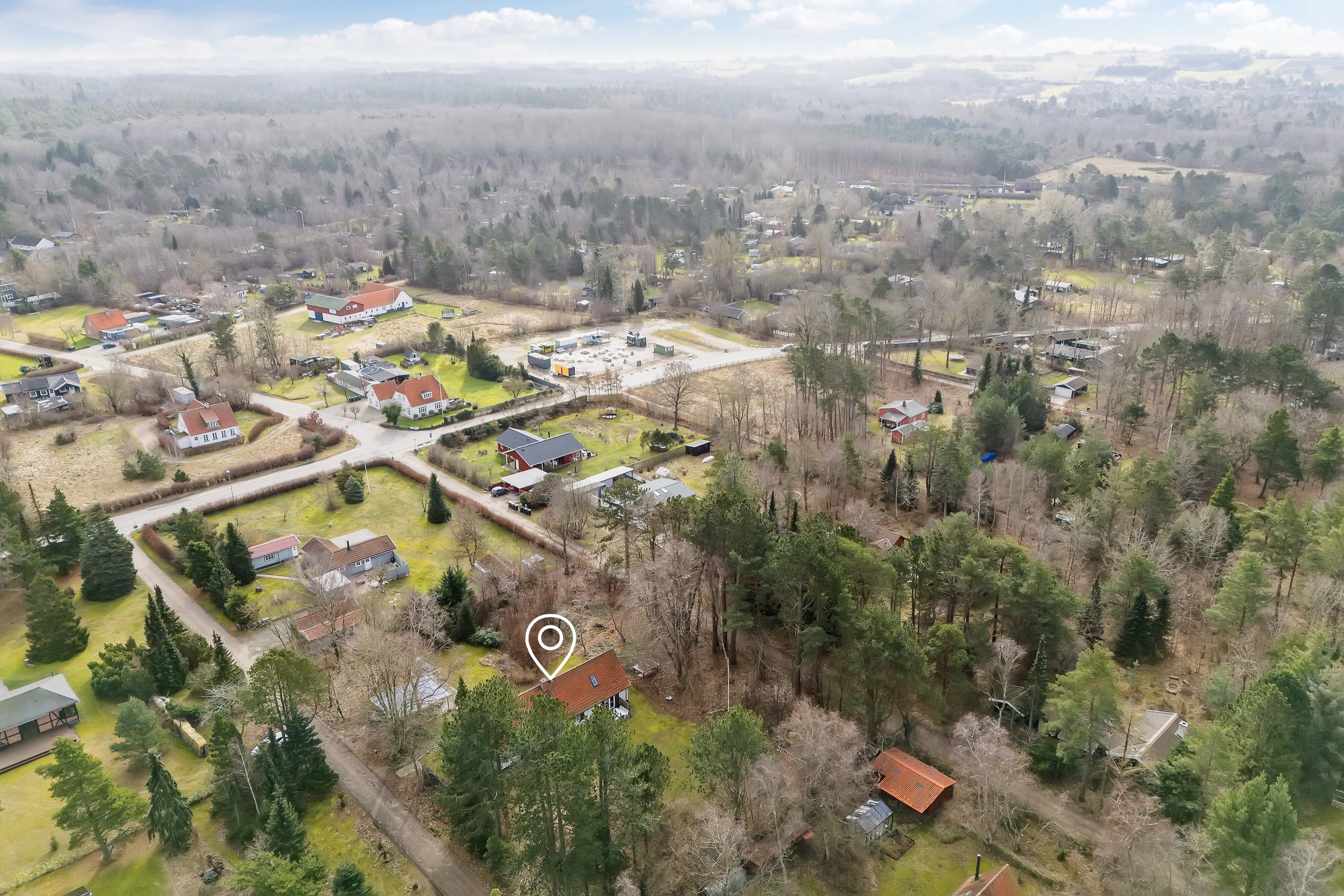 Fremhævet luftfoto billede i fuldskærmstilstand. Billede af Vej 11 3, Jyderup Lyng, 4560 Vig