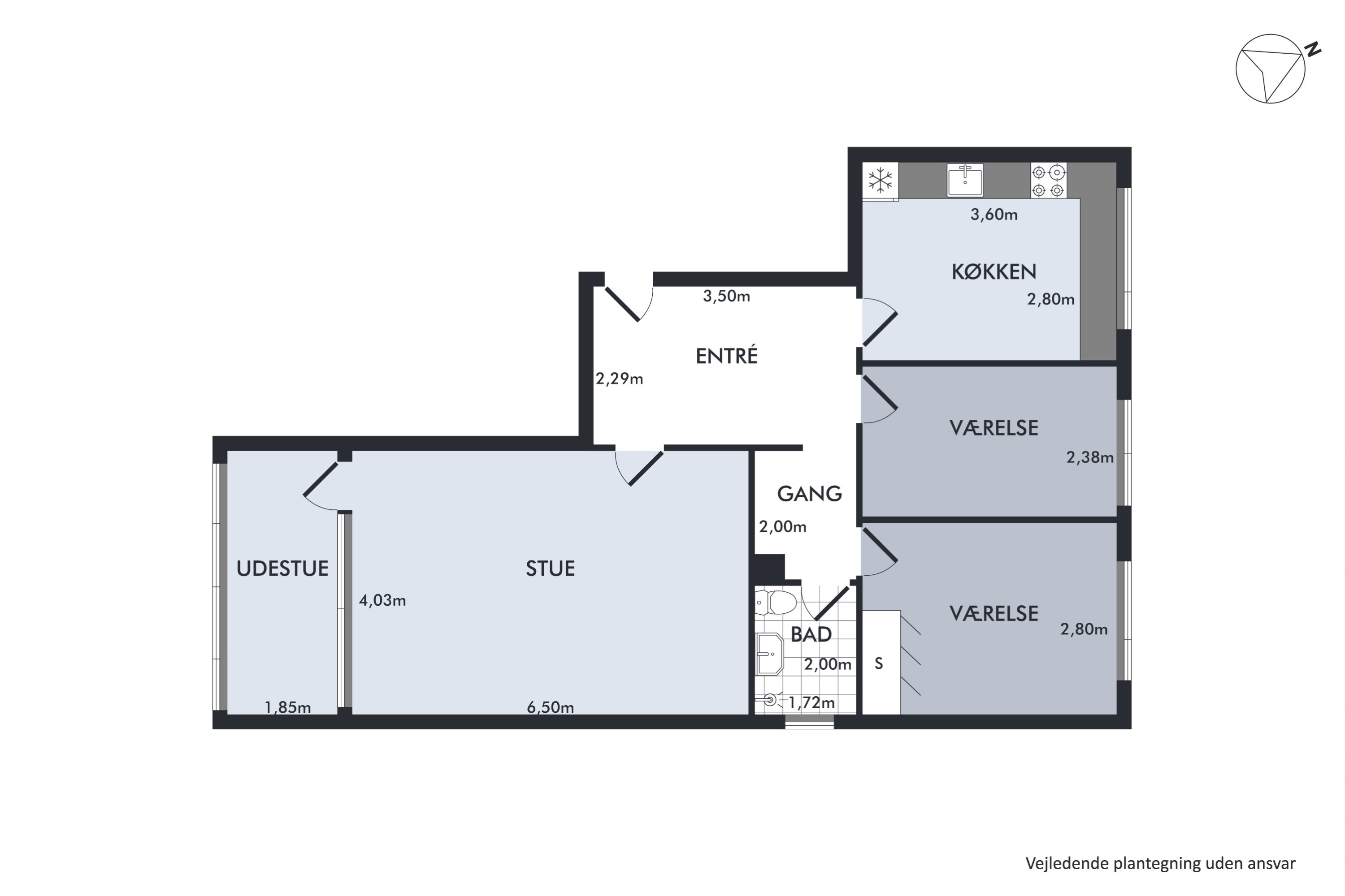 Plantegninger billede af Sabroesvej 7B, 1. tv., 3000 Helsingør