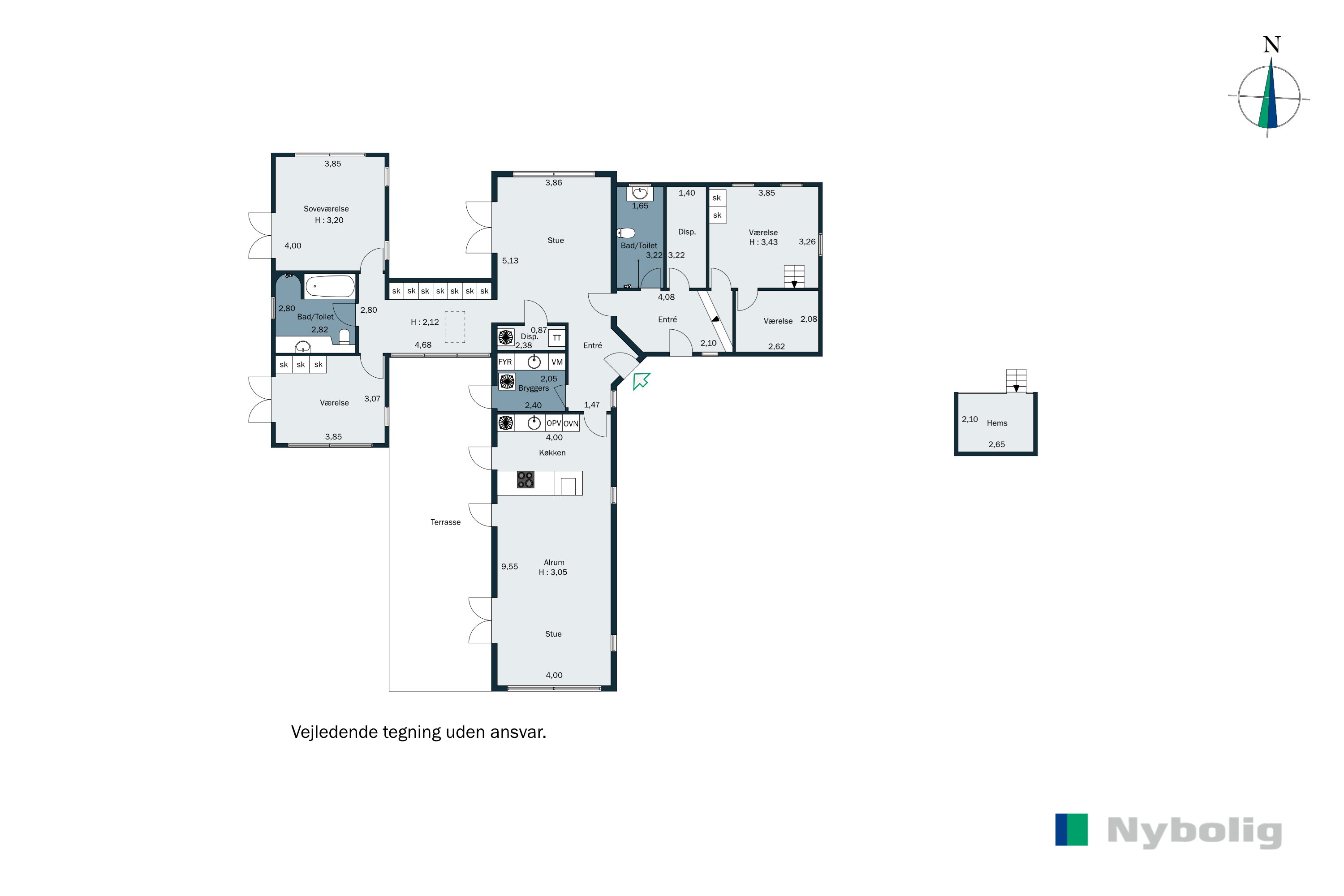 Plantegninger billede af Vingen 1, 2970 Hørsholm