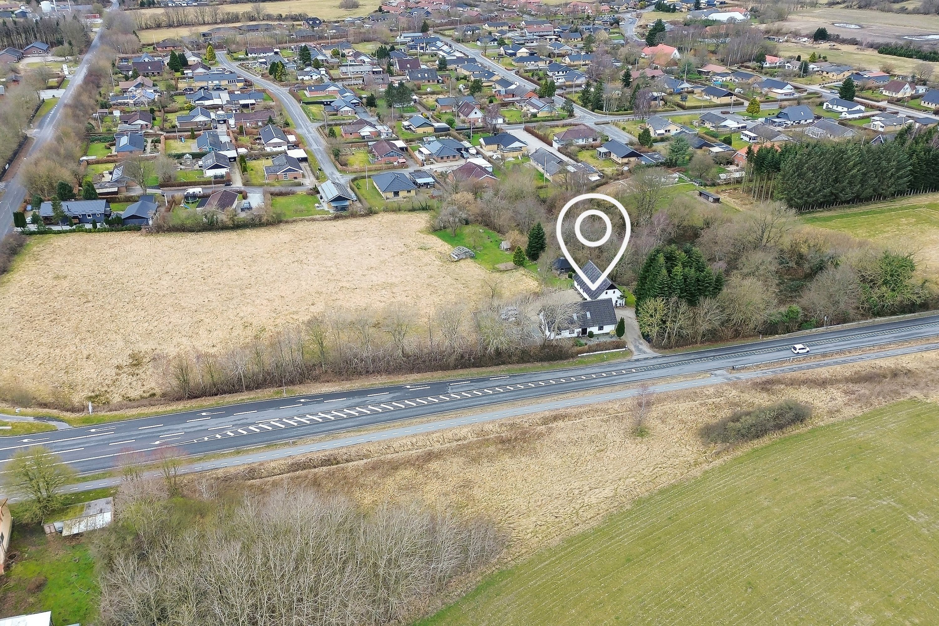 Fremhævet luftfoto billede i fuldskærmstilstand. Billede af Haderslevvej 469, Genner, 6230 Rødekro