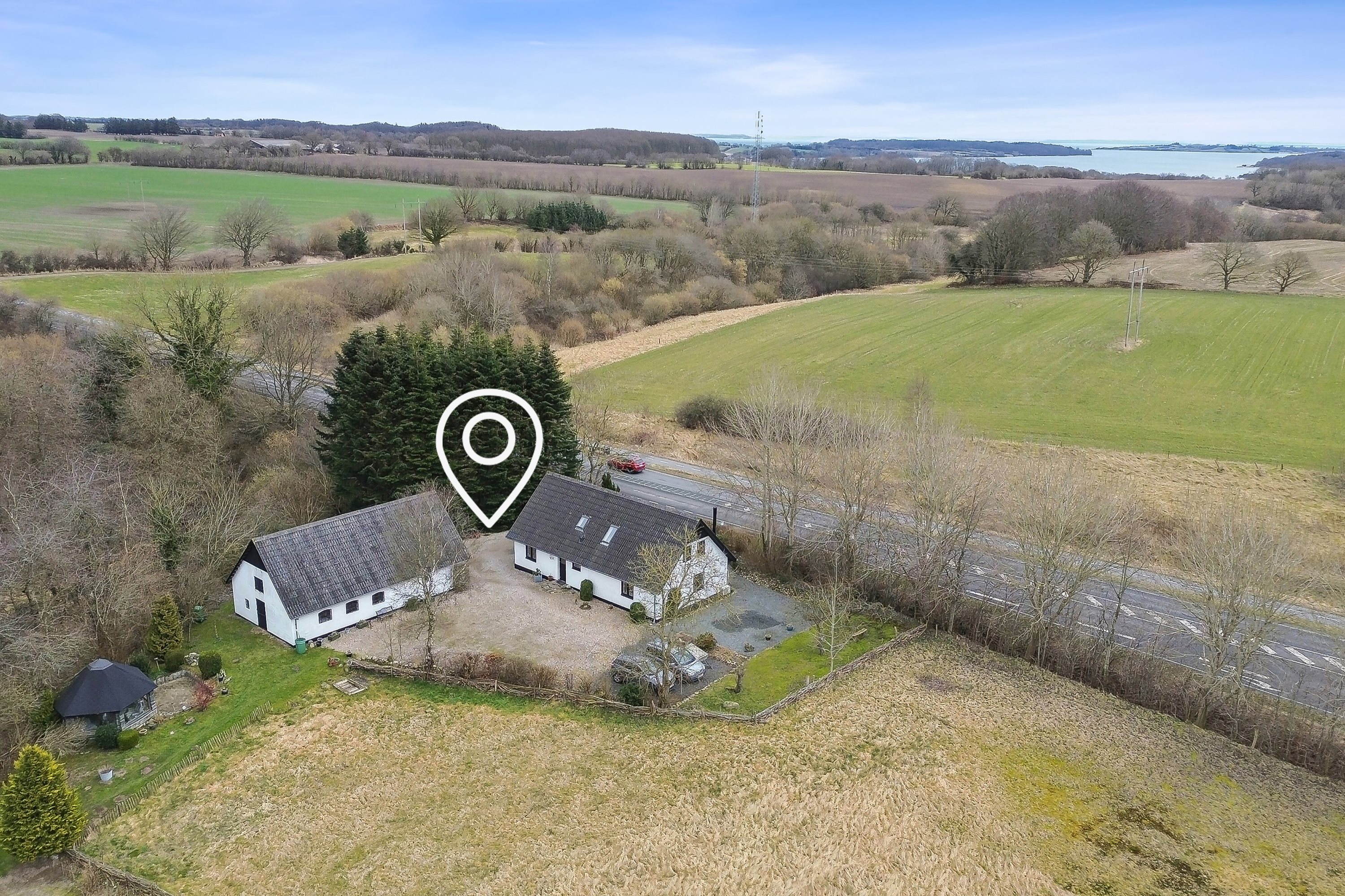 Fremhævet luftfoto billede i fuldskærmstilstand. Billede af Haderslevvej 469, Genner, 6230 Rødekro