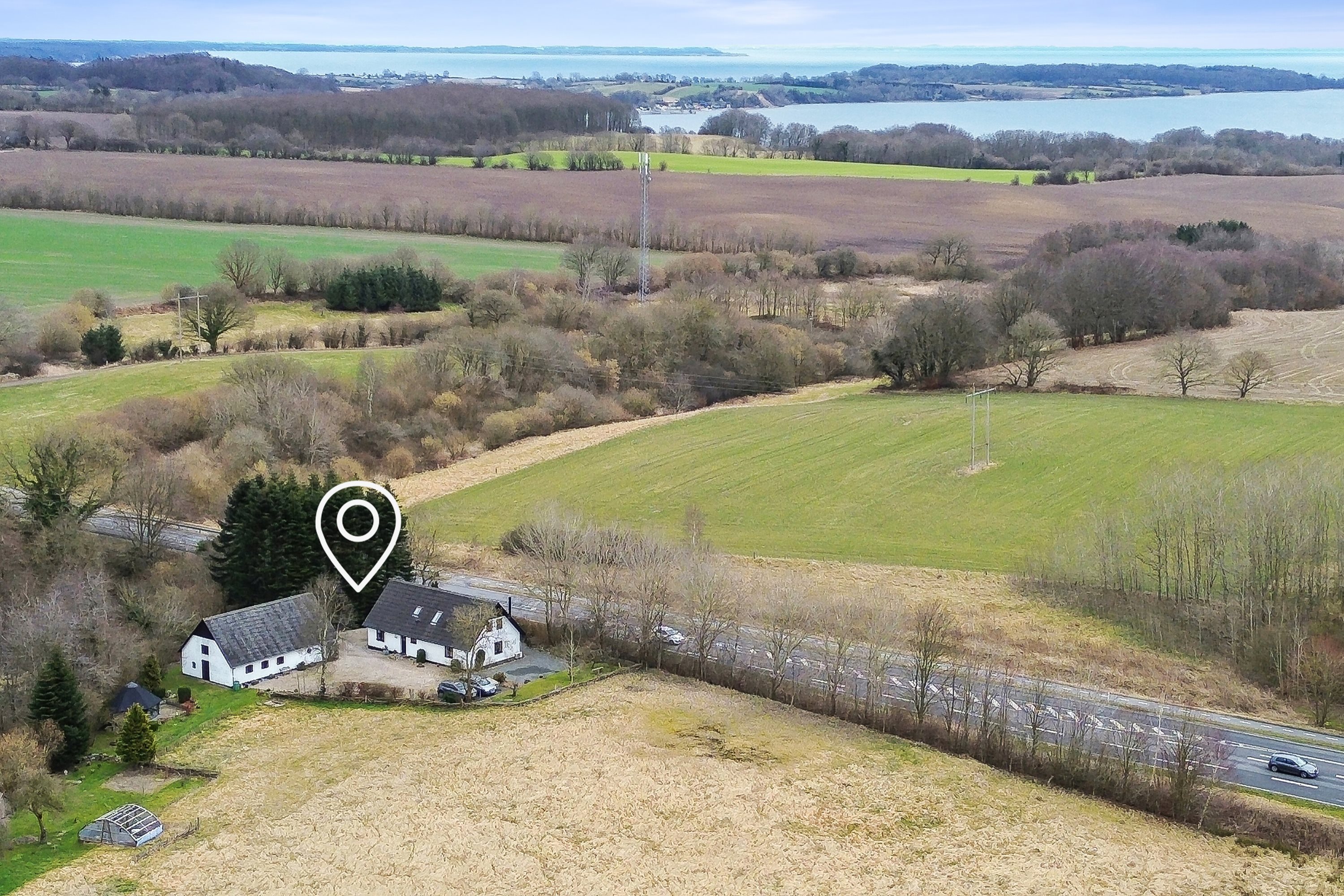 Fremhævet luftfoto billede i fuldskærmstilstand. Billede af Haderslevvej 469, Genner, 6230 Rødekro