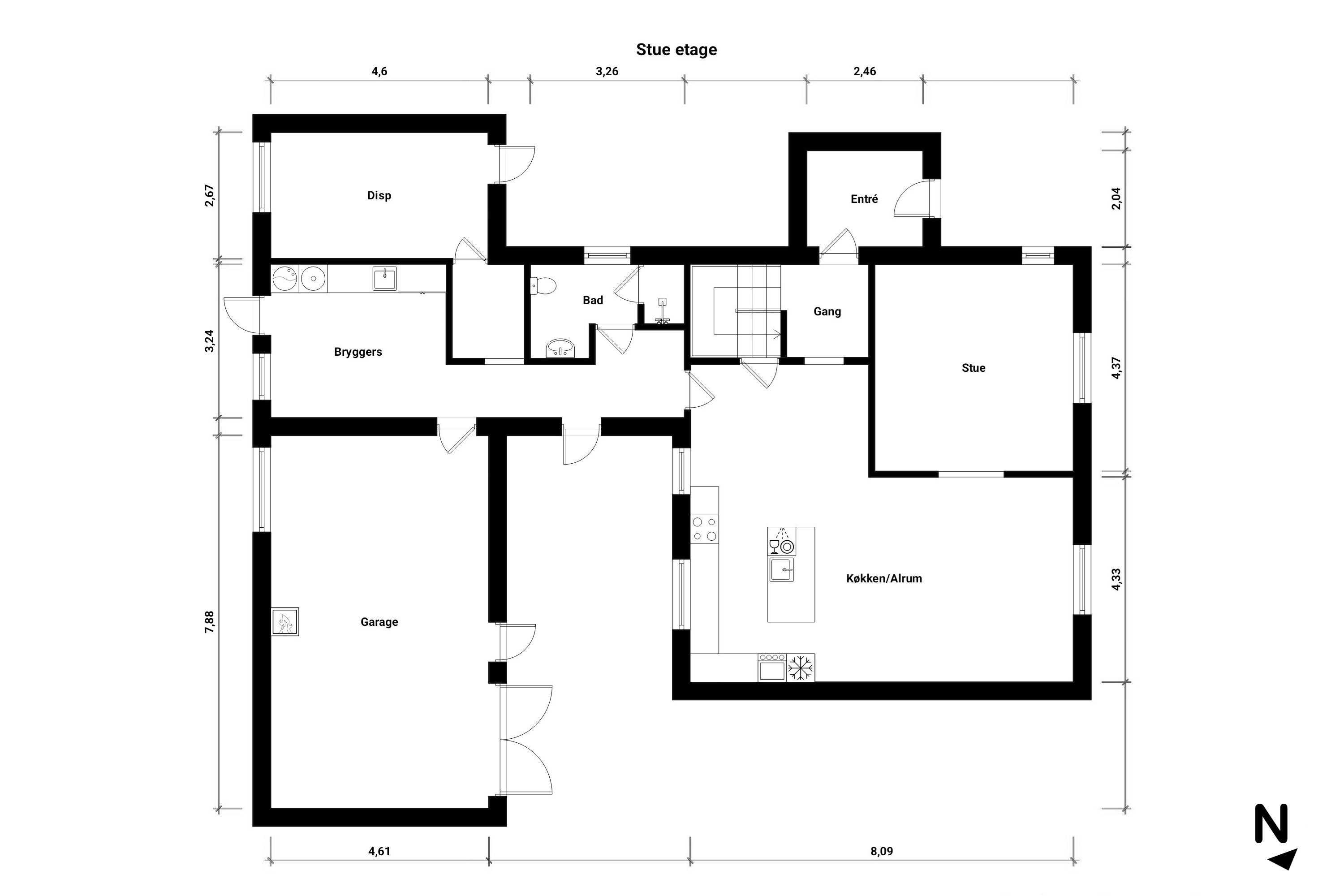 Plantegninger billede af Stationsvej 10, 4873 Væggerløse