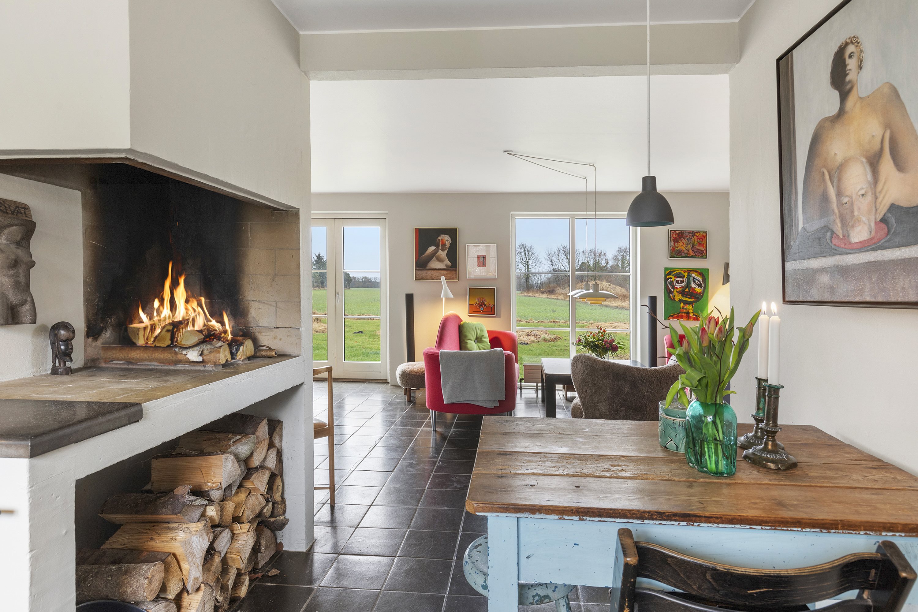 Fremhævet stue billede i fuldskærmstilstand. Billede af Elkærvej 6, Tversted, 9881 Bindslev