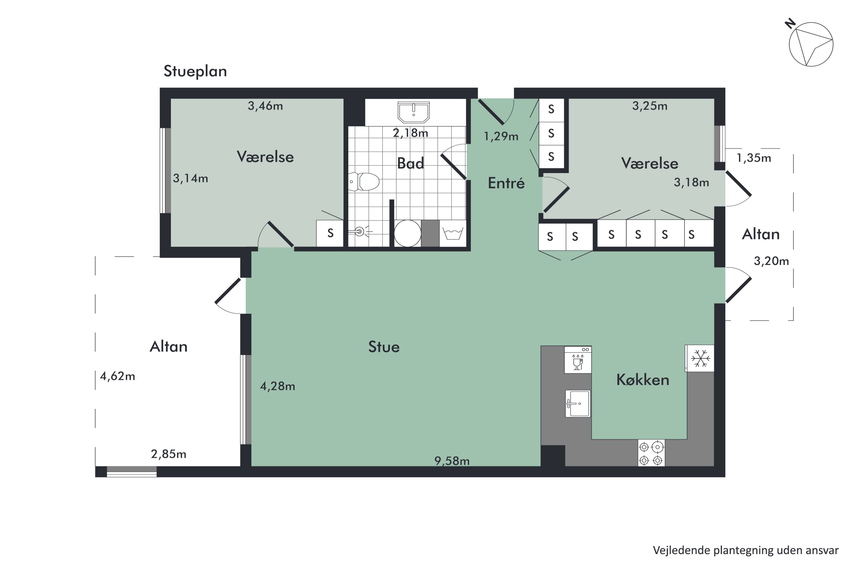 Plantegninger billede af Carl Klitgaards Vej 25, 1. tv., 9400 Nørresundby