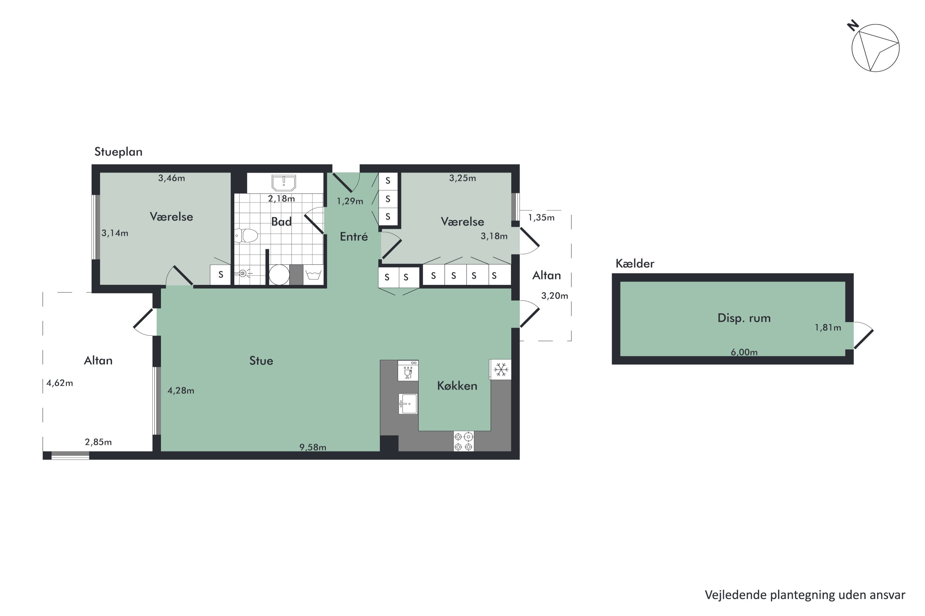 Plantegninger billede af Carl Klitgaards Vej 25, 1. tv., 9400 Nørresundby