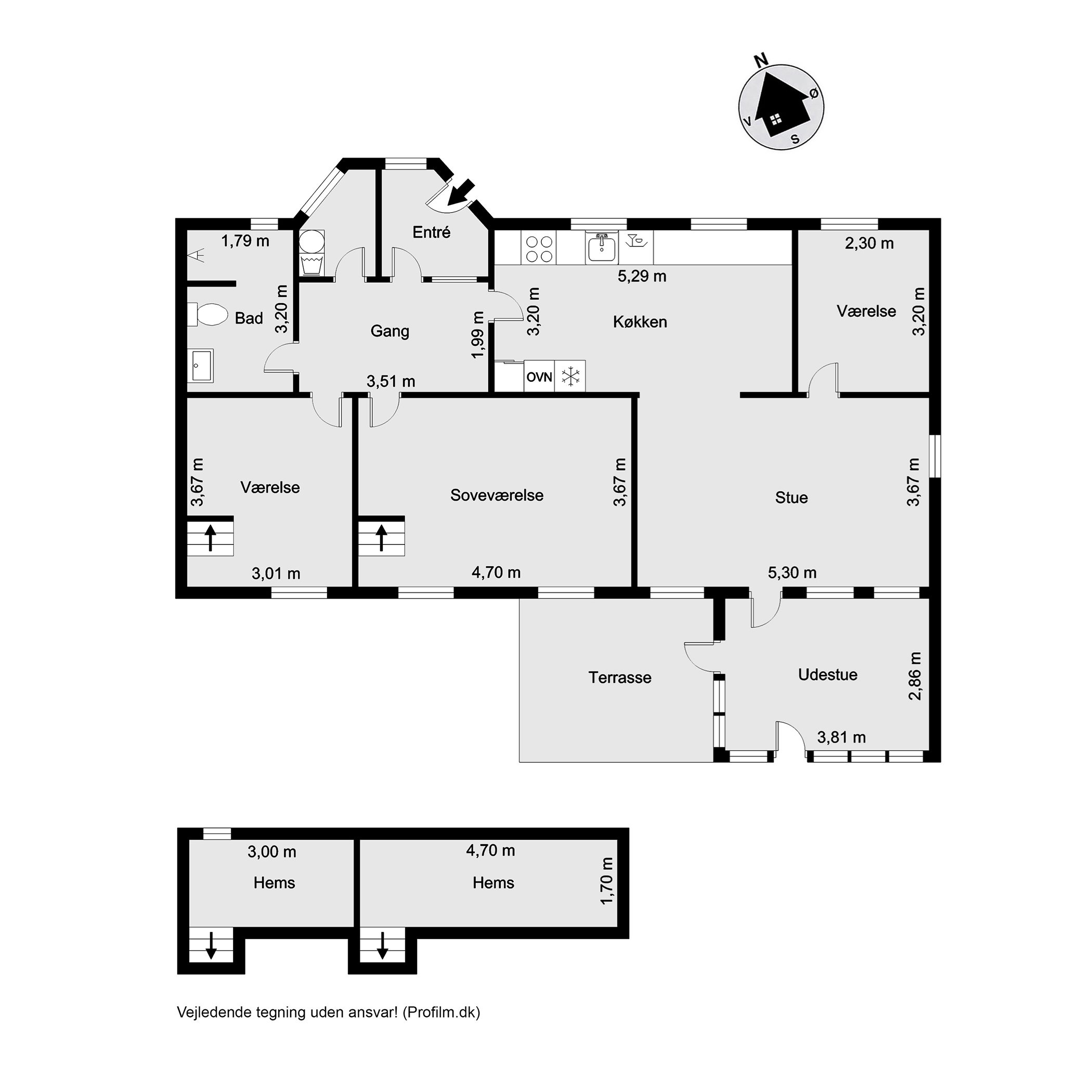 Plantegninger billede af Østerbæk 2, Hjarup, 6580 Vamdrup