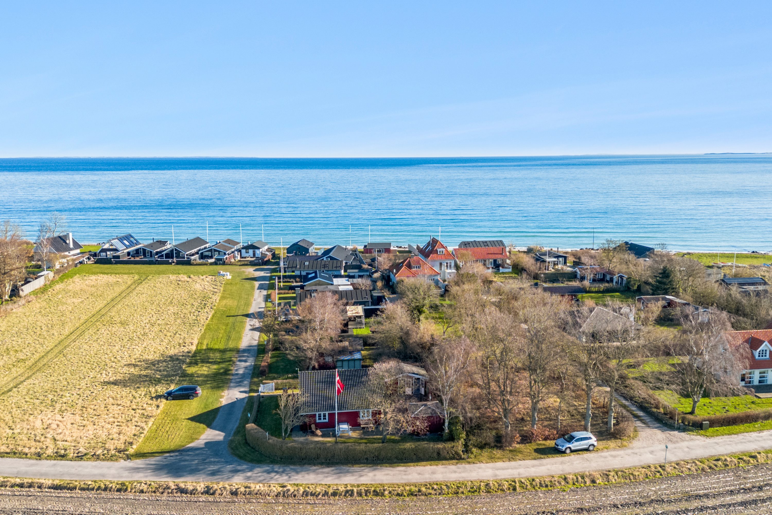 Fremhævet luftfoto billede i fuldskærmstilstand. Billede af Præstegyden 1, Kristiansminde, 5450 Otterup