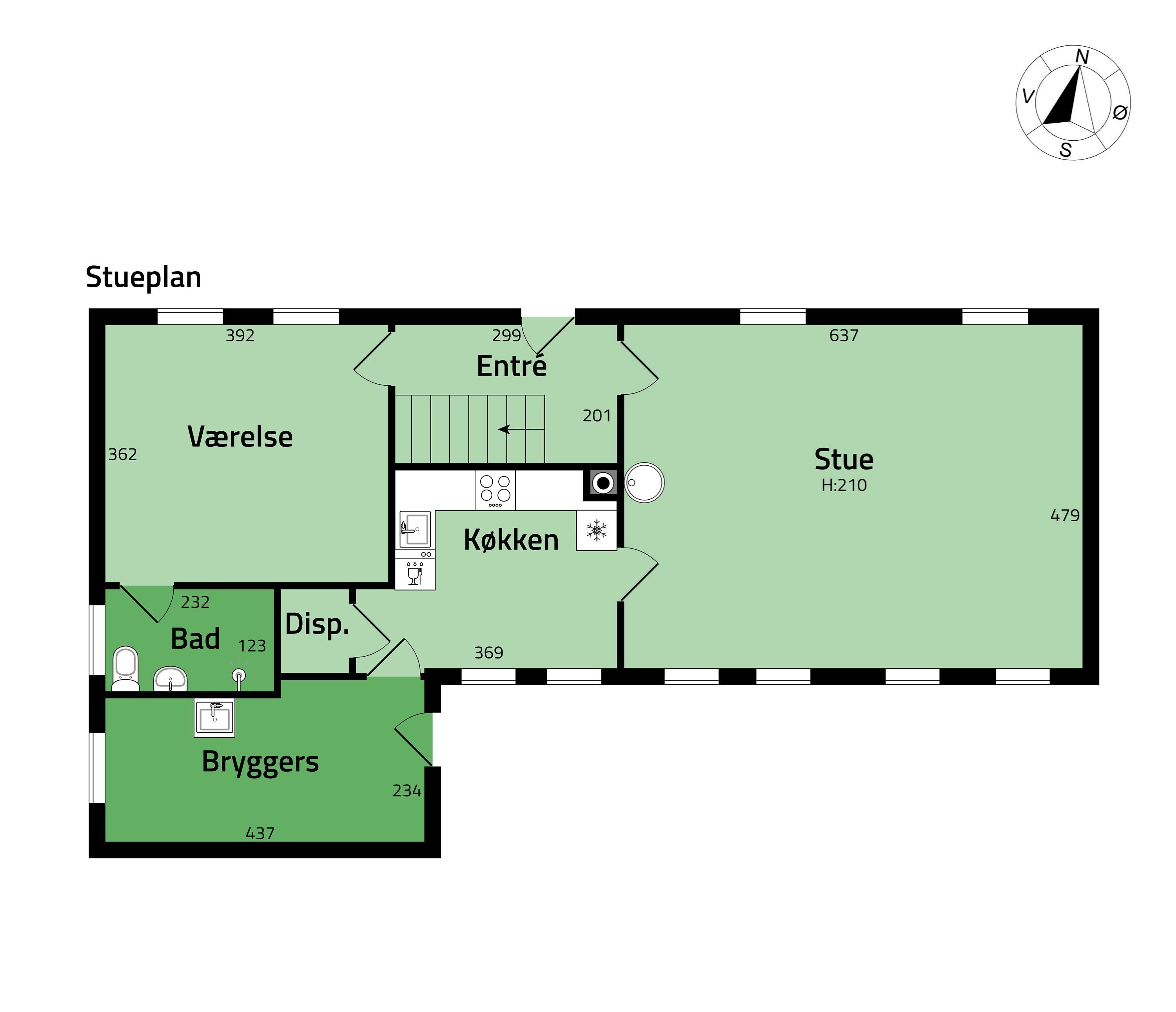 Plantegninger billede af Assensvej 334, Frankfri, 5690 Tommerup