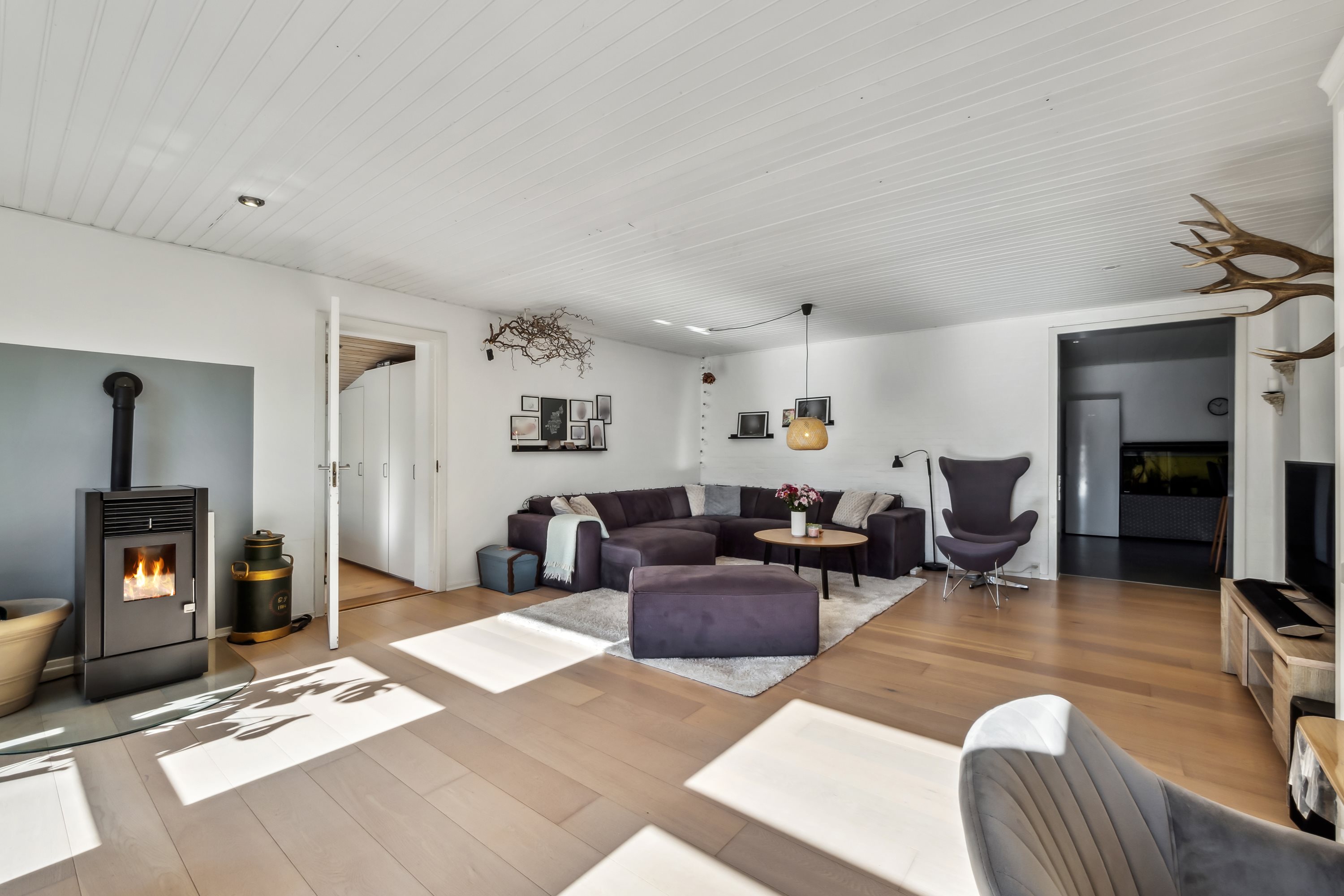 Fremhævet stue billede i fuldskærmstilstand. Billede af Solsortevej 25, 7900 Nykøbing M