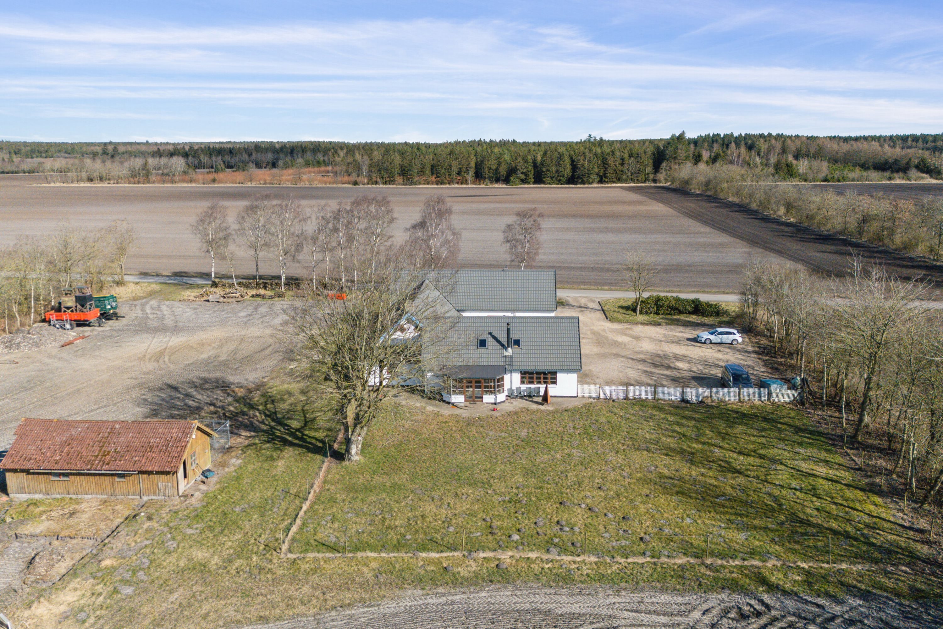 Fremhævet luftfoto billede i fuldskærmstilstand. Billede af Ruskærvej 23, Ilskov, 7451 Sunds